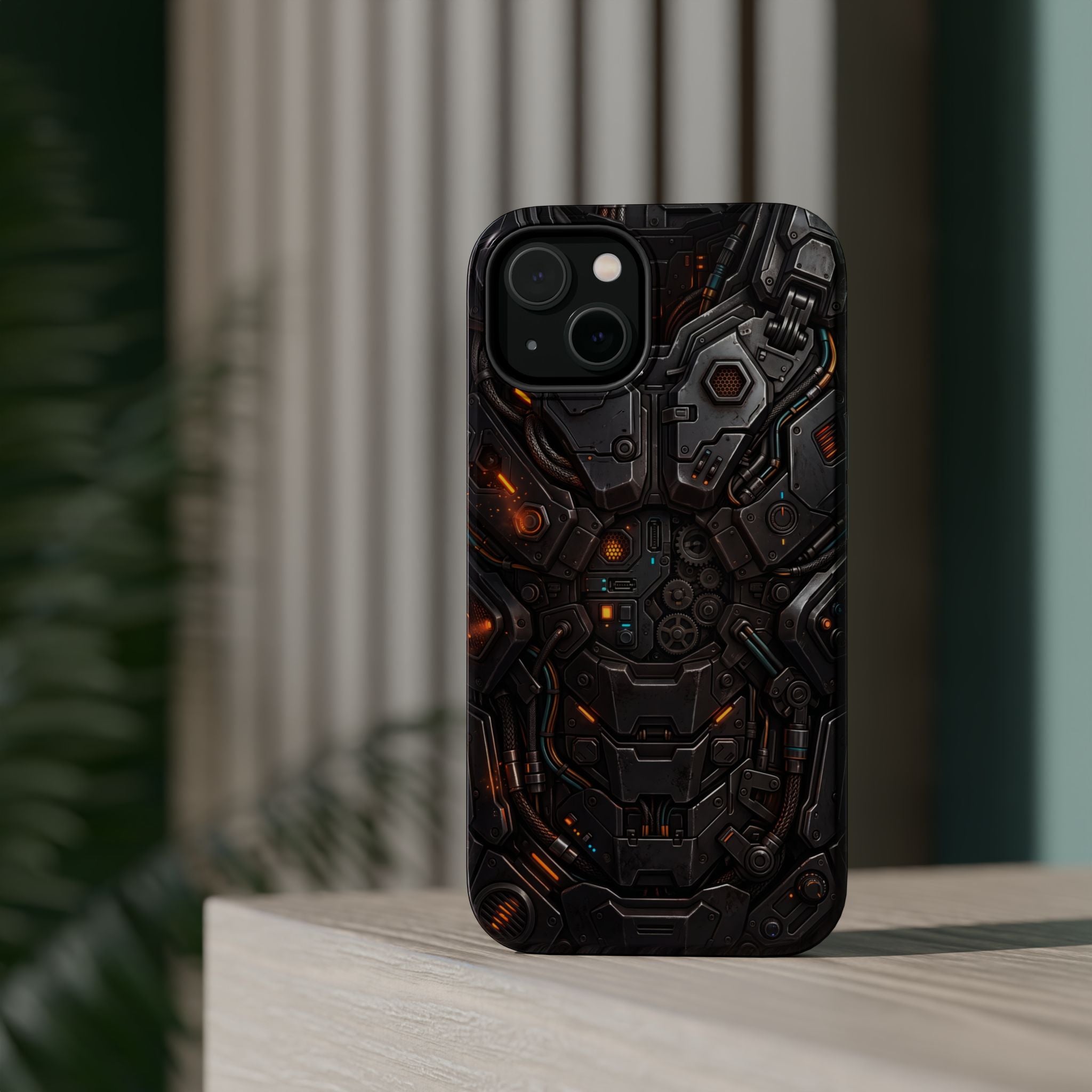 Mech Armor Phone Case — Industrial Circuit Wireless Charging Cover