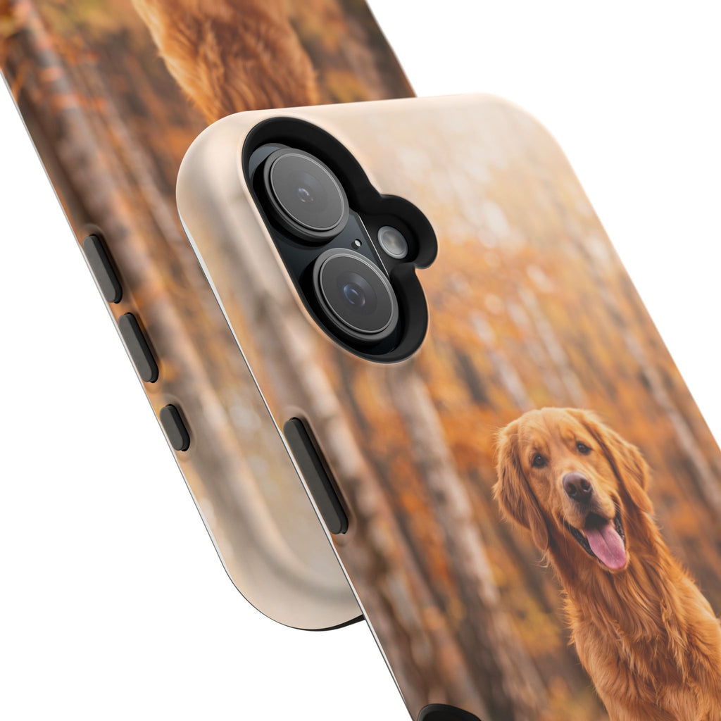 Autumn Golden Retriever Phone Case — Impact-Resistant Wireless Charging Cover