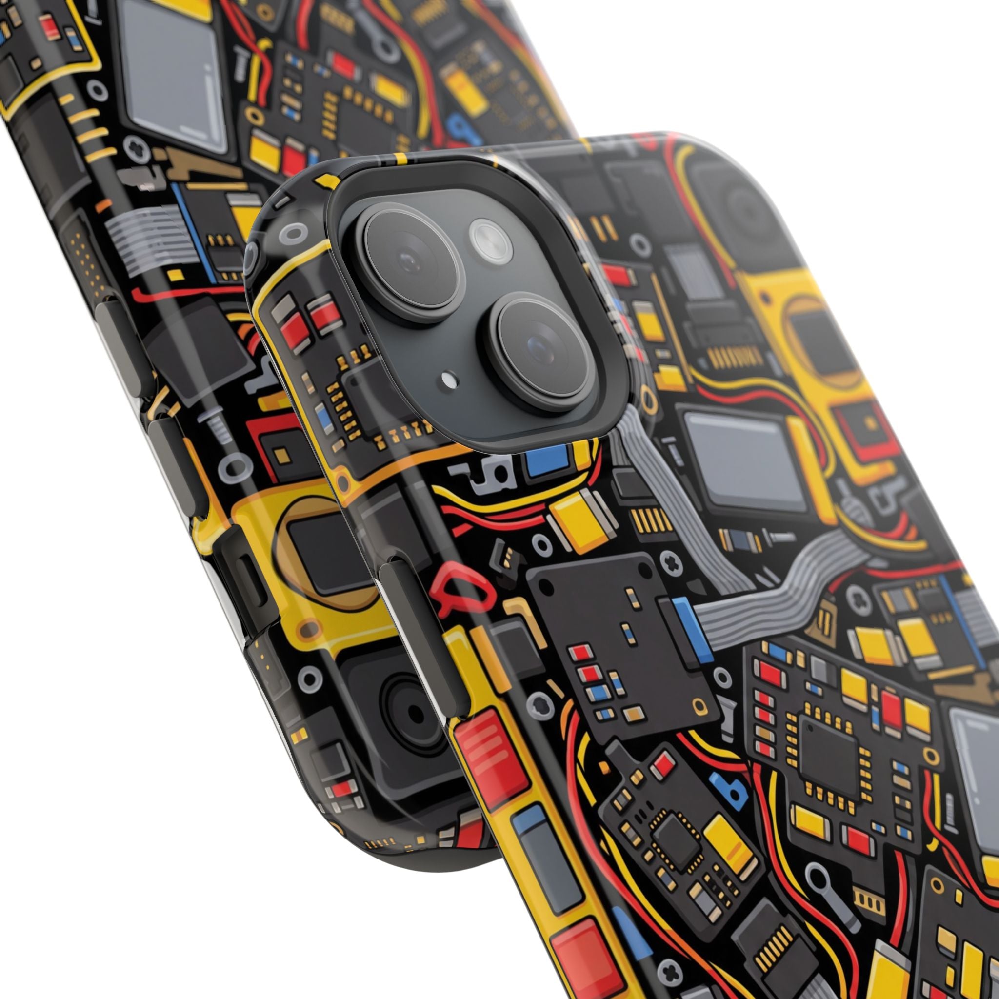 Voltage Board Phone Case — Yellow Circuit Wireless Charging Cover