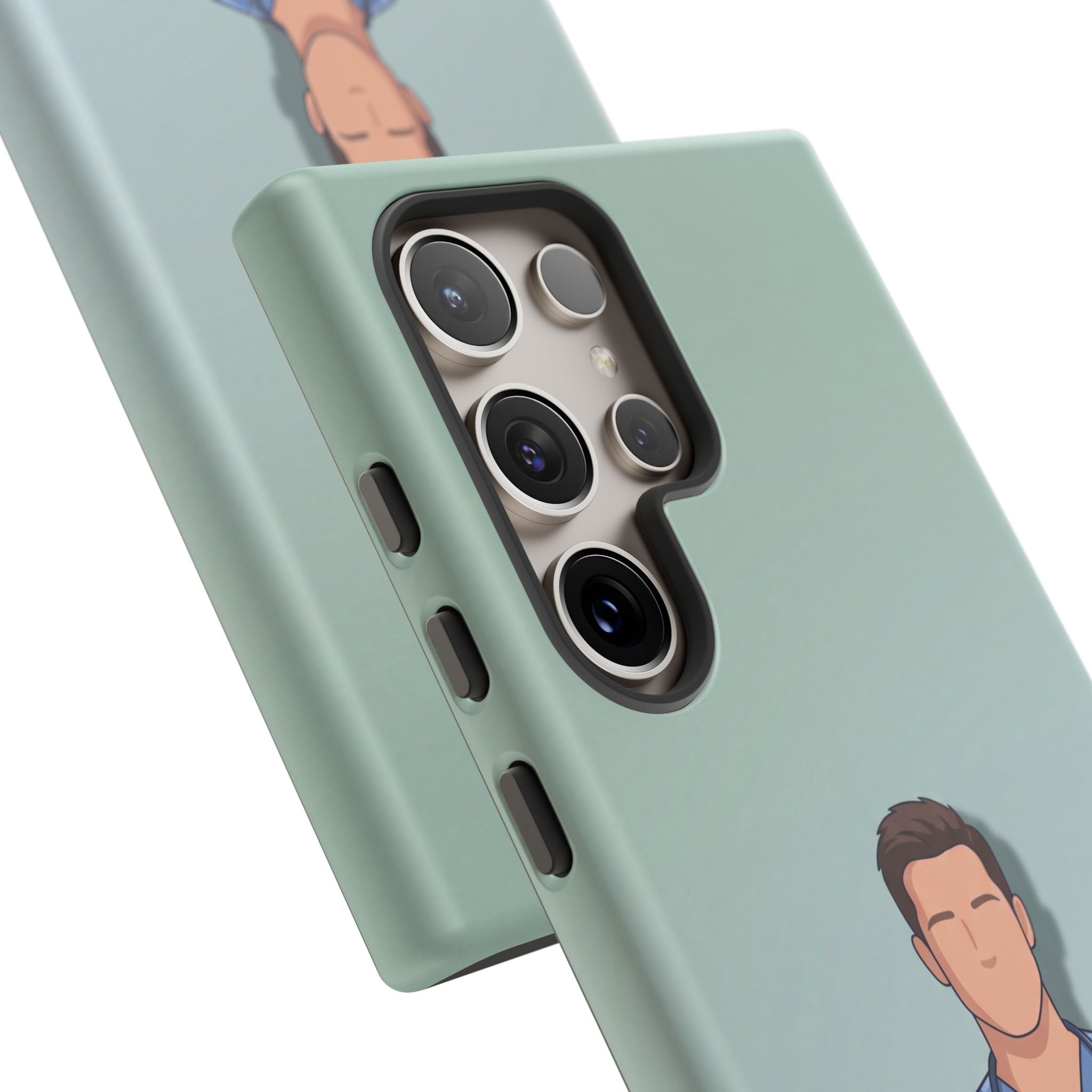 Male Nurse Phone Case | Confident Nurse in Blue Scrubs Illustration | iPhone & Samsung