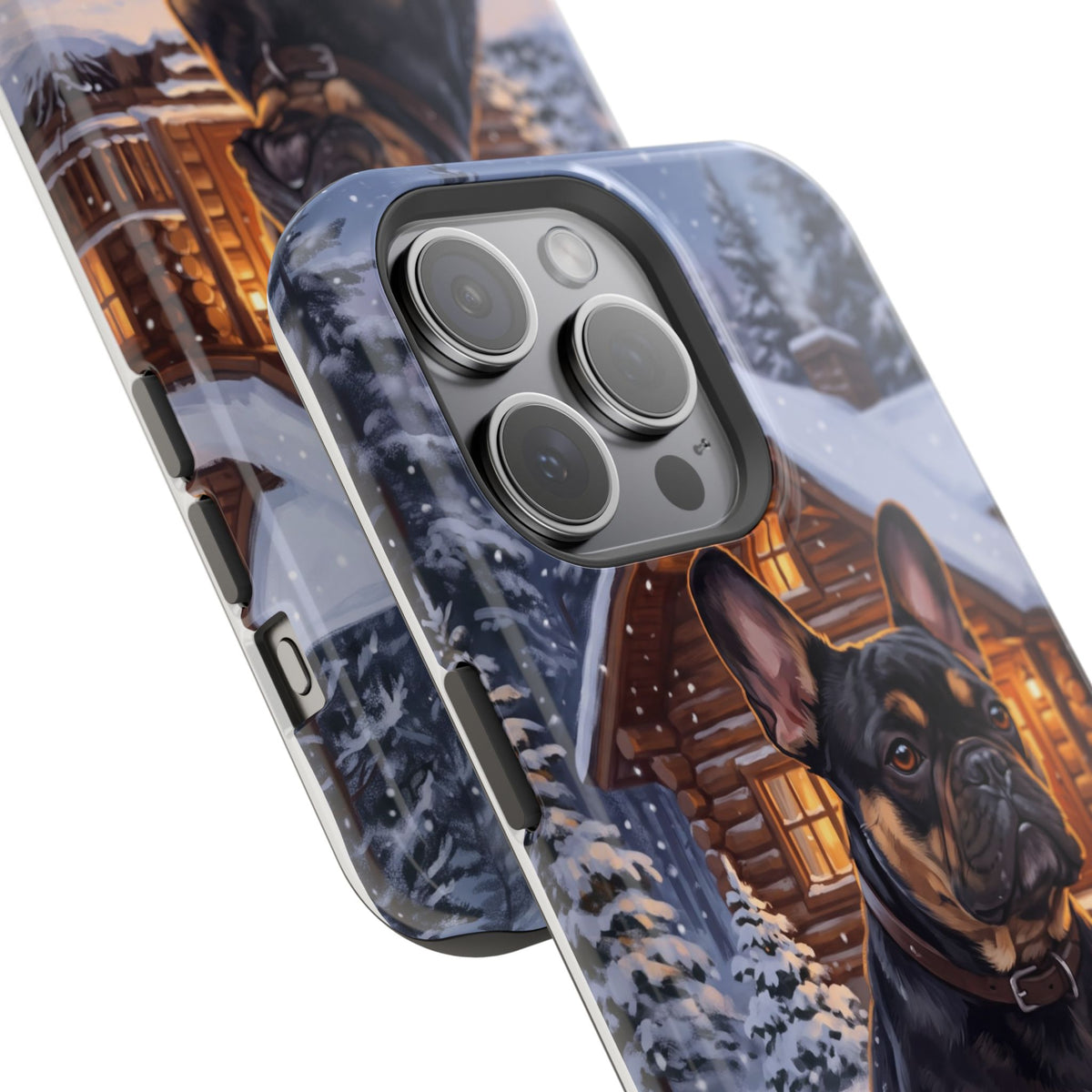 Personalized French Bulldog Cozy Cabin Phone Case — Wireless Charging Cover