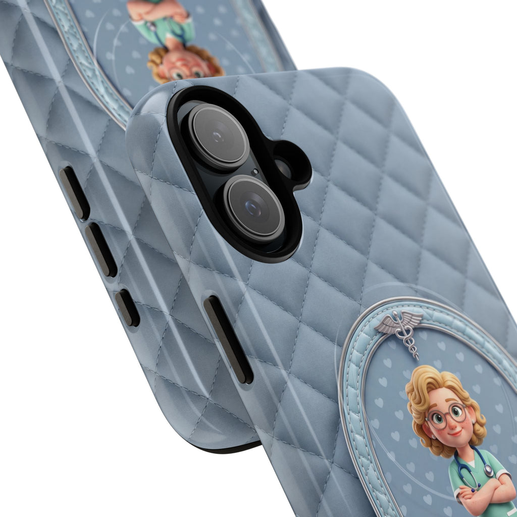 Personalized Nurse Phone Case | Quilted Badge Design, Custom Name iPhone Case
