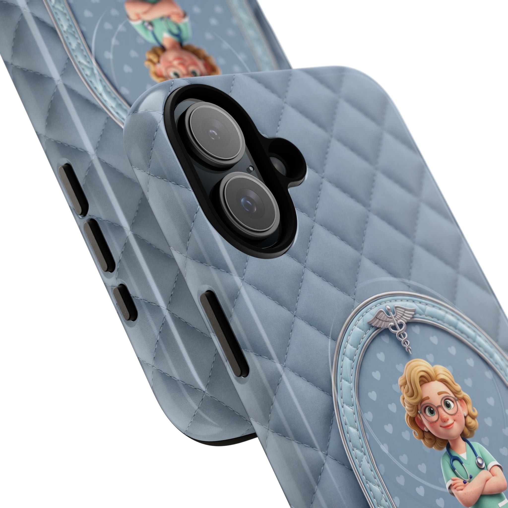 Personalized Nurse Phone Case | Quilted Badge Design, Custom Name iPhone Case