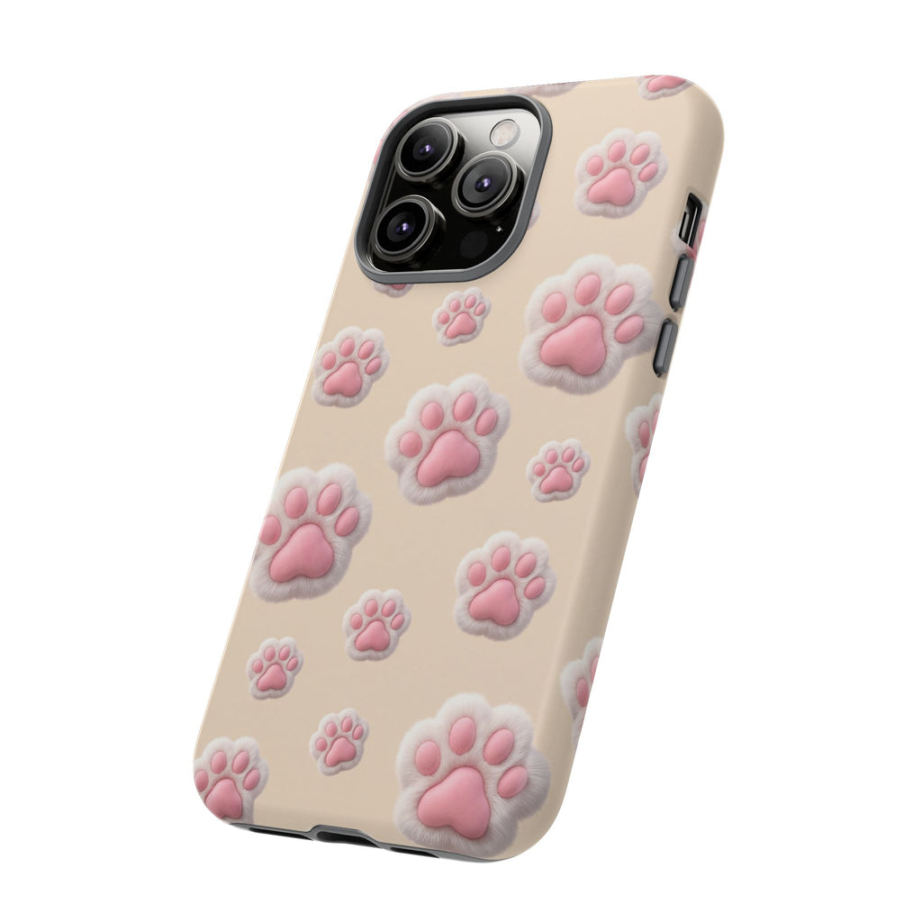 Golden Retriever Paw Print Phone Case | Cute Pink Paw Pattern for Dog Lovers | iPhone & Samsung