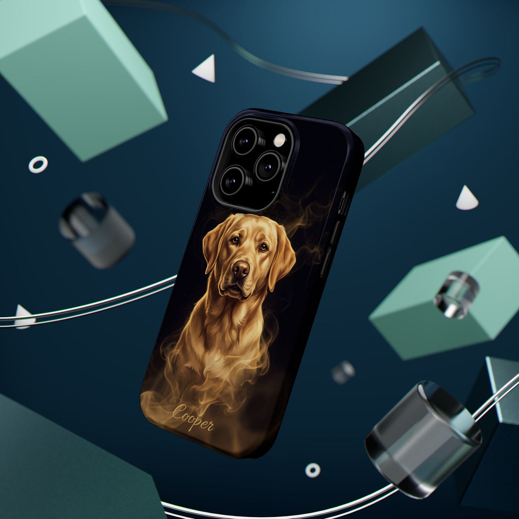 Personalized Gold Smoke Labrador Phone Case — Tough Magnetic Case with Wireless Charging