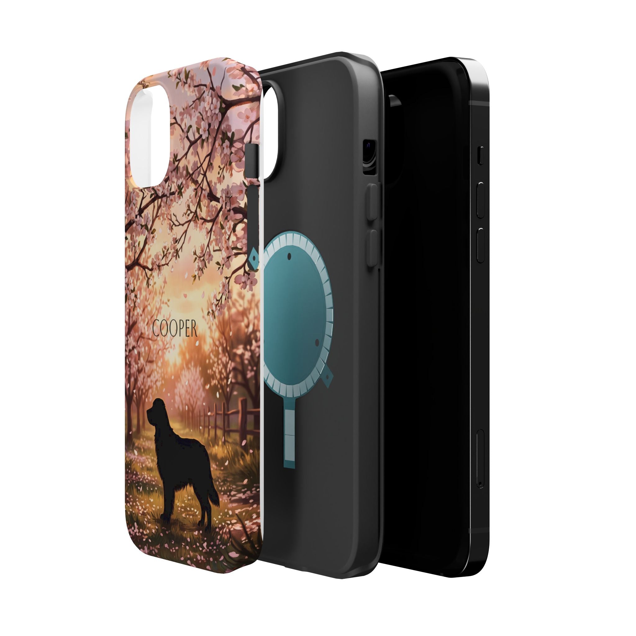 Personalized Golden Retriever Autumn Forest Phone Case — Wireless Charging Cover