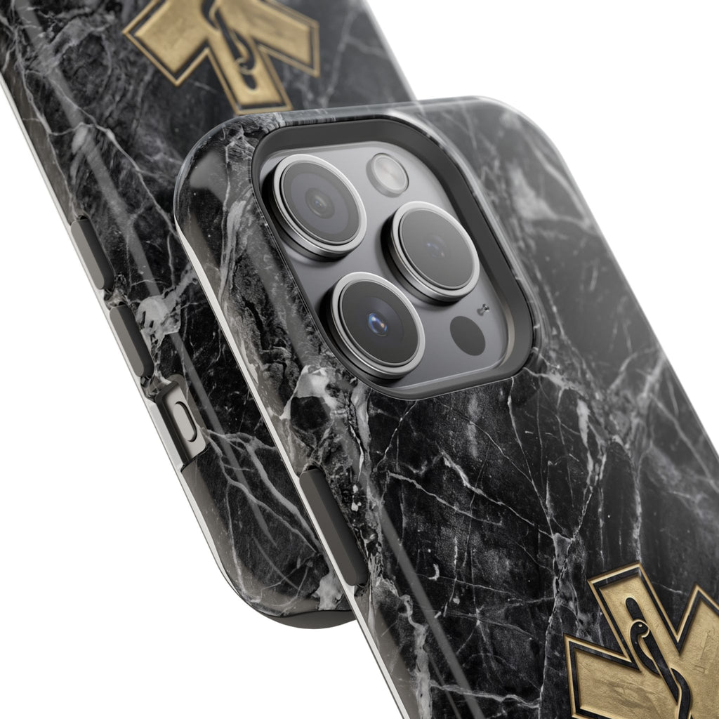 Paramedic/EMT Marble Phone Case — Magnetic Wireless Charging Cover