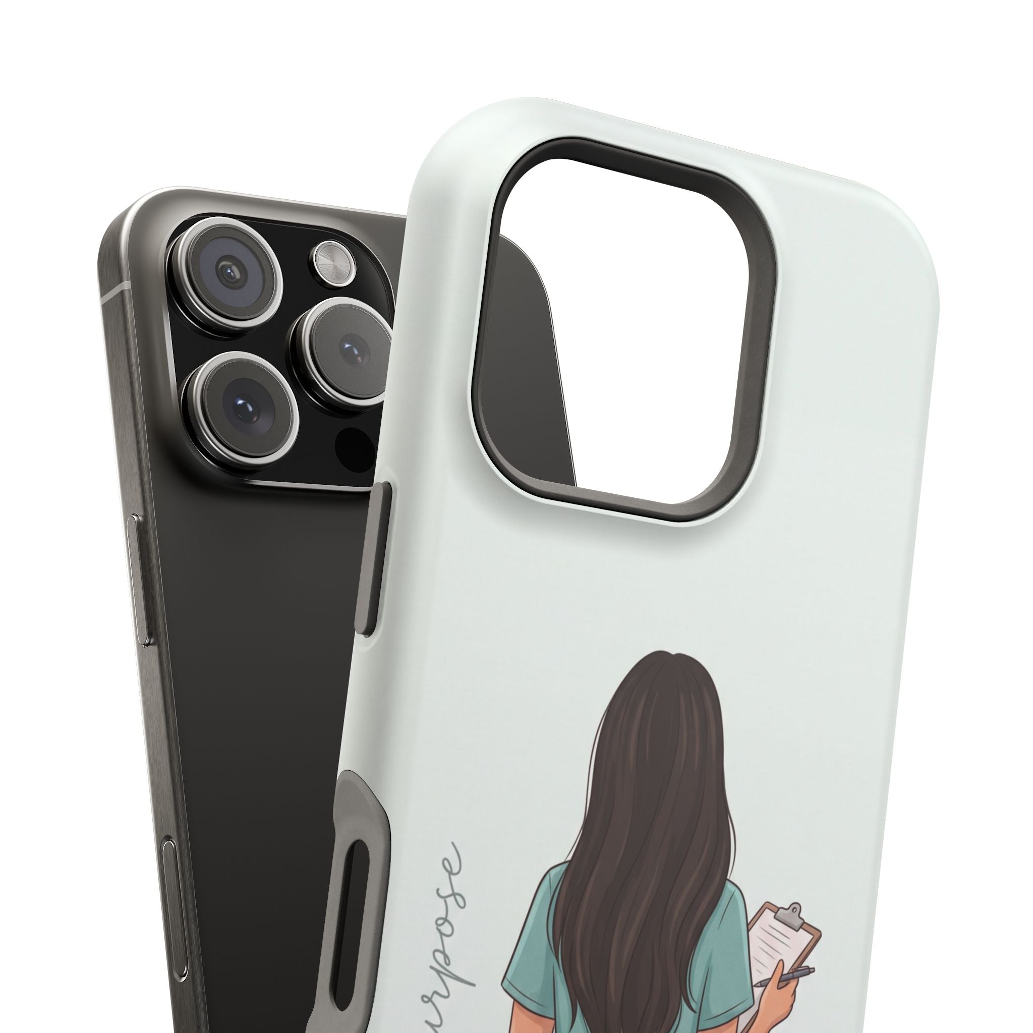 Nurse Illustration Phone Case — Impact-Resistant Wireless Charging Cover