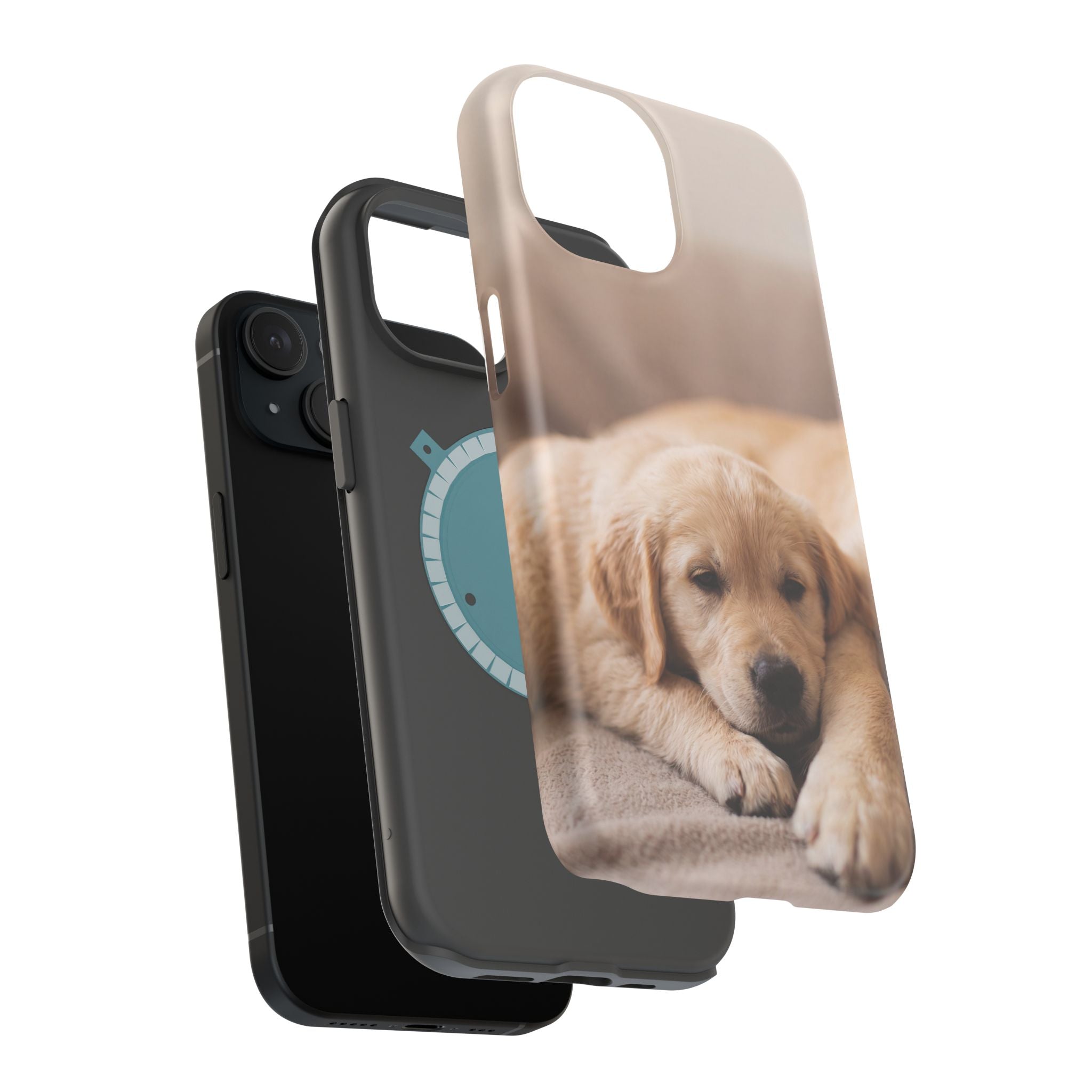 Golden Retriever Puppy Phone Case — Impact-Resistant Wireless Charging Cover