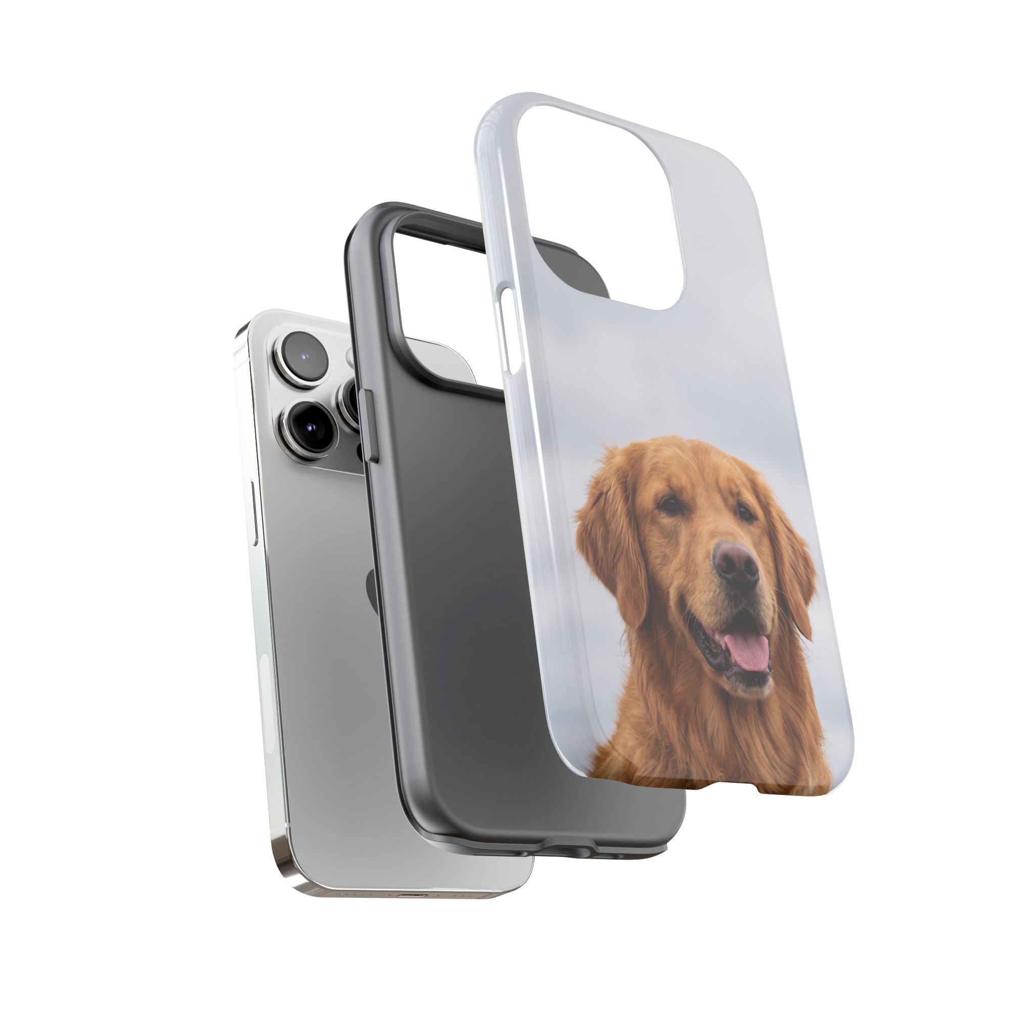 Golden Retriever Portrait Phone Case | Happy Dog Photo on Soft Sky Background | Samsung & iPhone