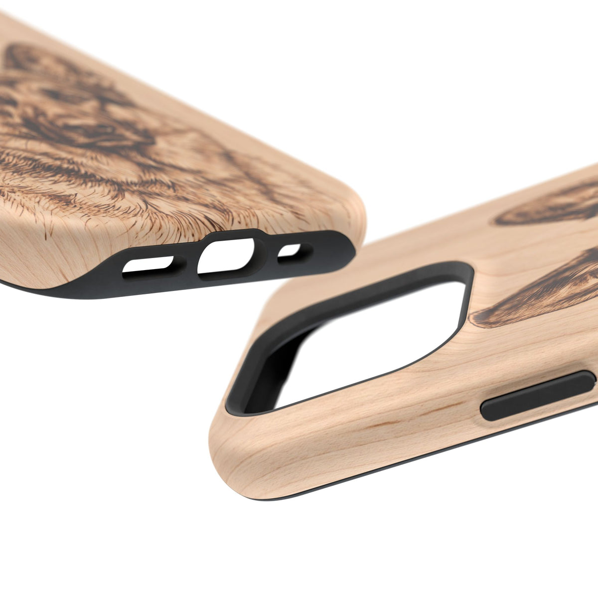 German Shepherd Phone Case | Pyrography Art — Tough Magnetic Case with Wireless Charging