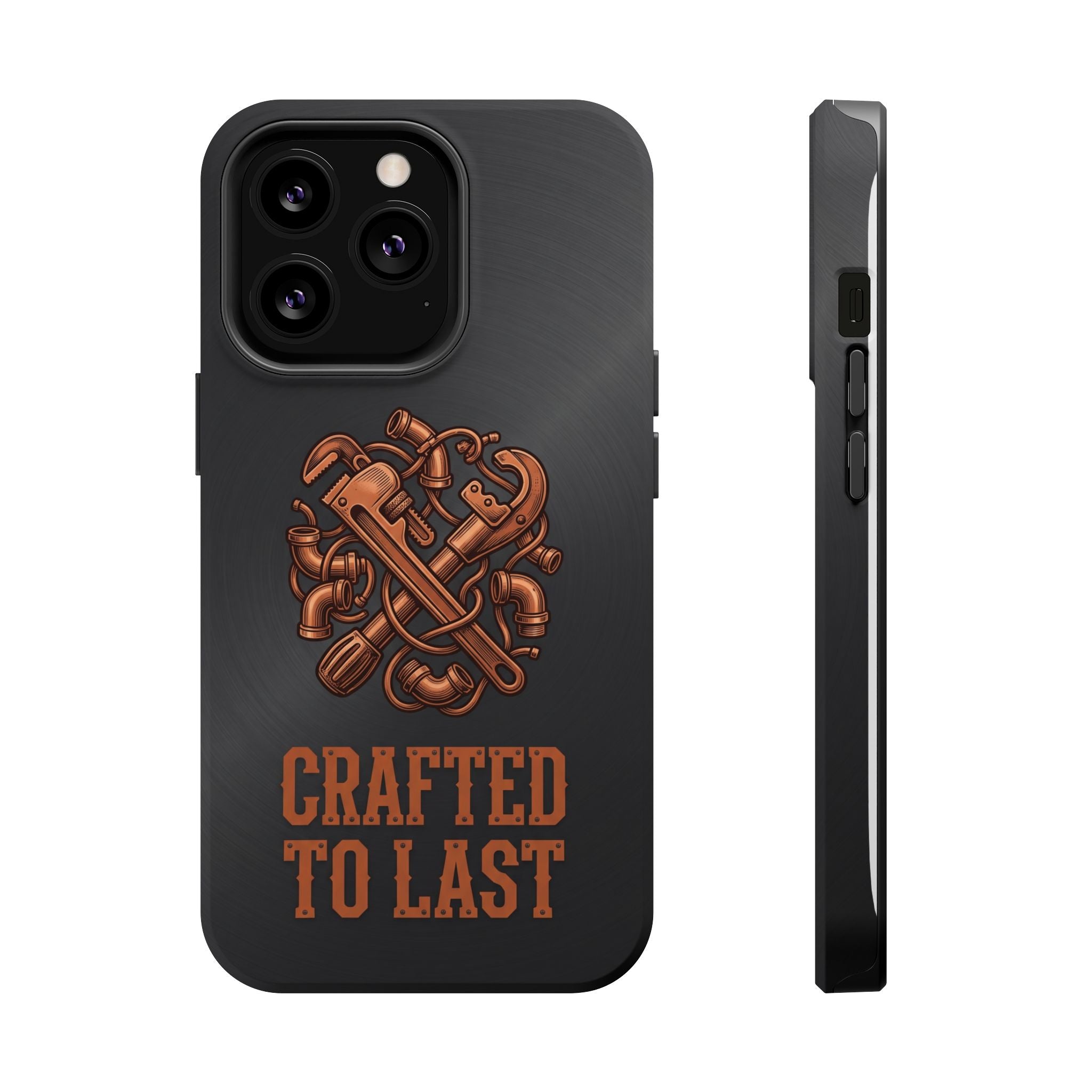 Crafted to Last Phone Case — Crossed Wrenches Wireless Charging Cover