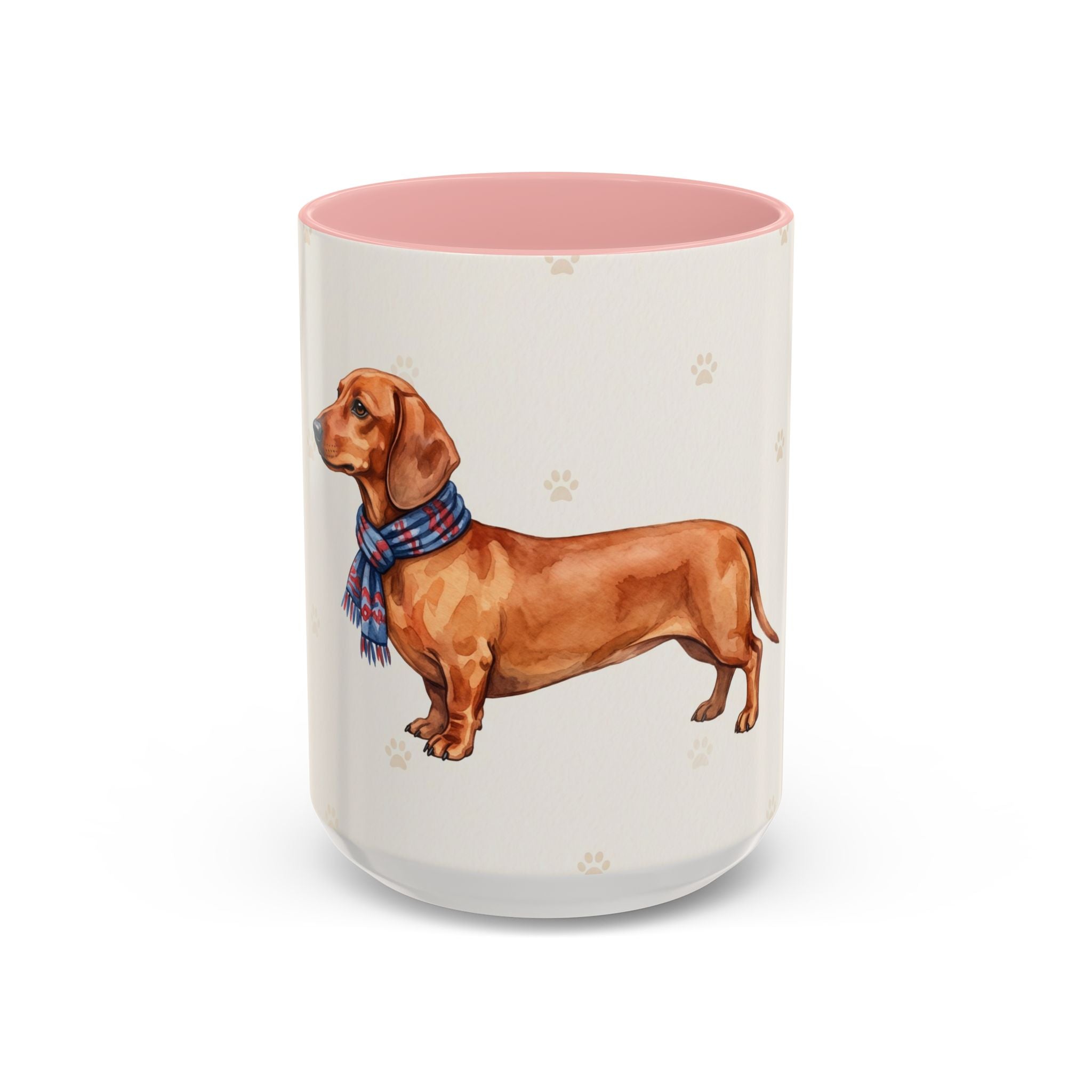 Dachshund Lover Mug – Wiener Dog with Scarf, Cute Watercolor Dachshund Gift Mug