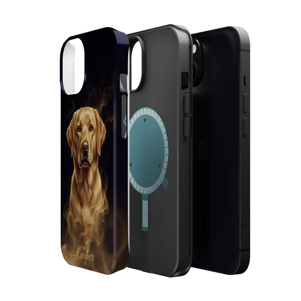 Personalized Gold Smoke Labrador Phone Case — Tough Magnetic Case with Wireless Charging