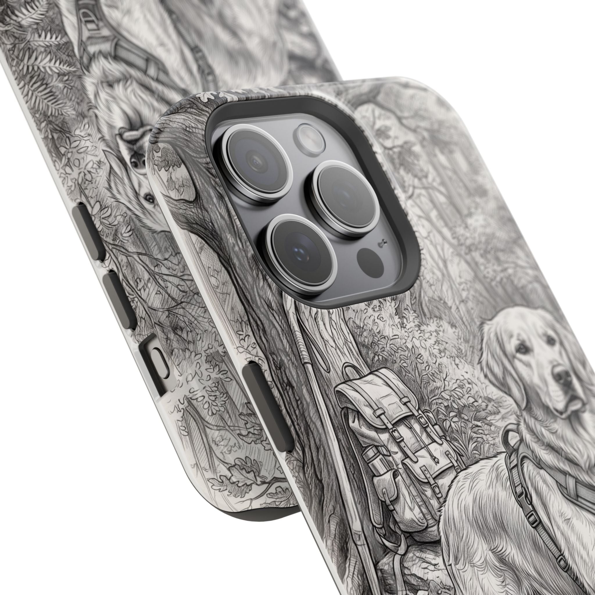 Personalized Golden Retriever Woodland Trail Phone Case — Wireless Charging Cover