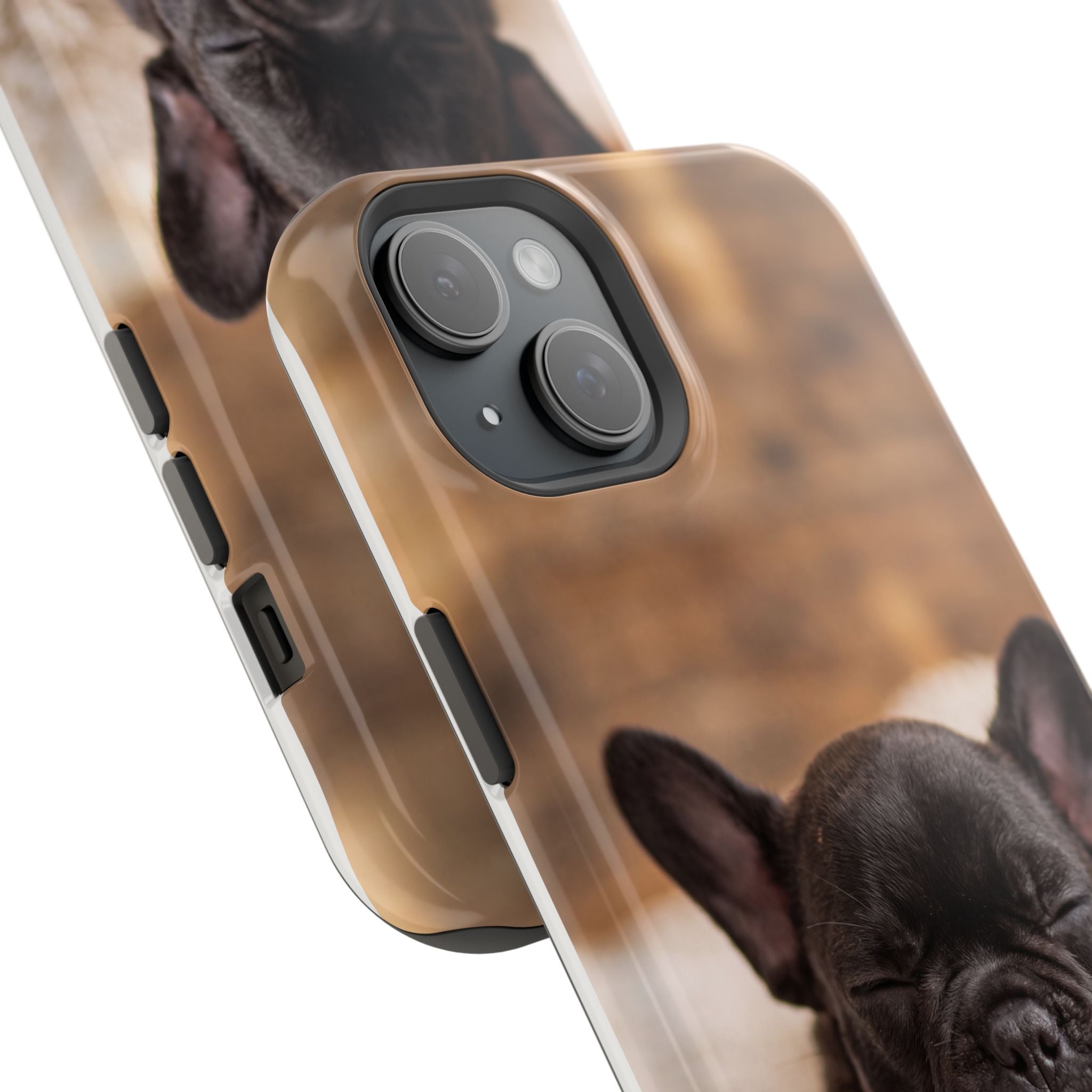 Sleepy French Bulldog Phone Case — Impact-Resistant Wireless Charging Cover