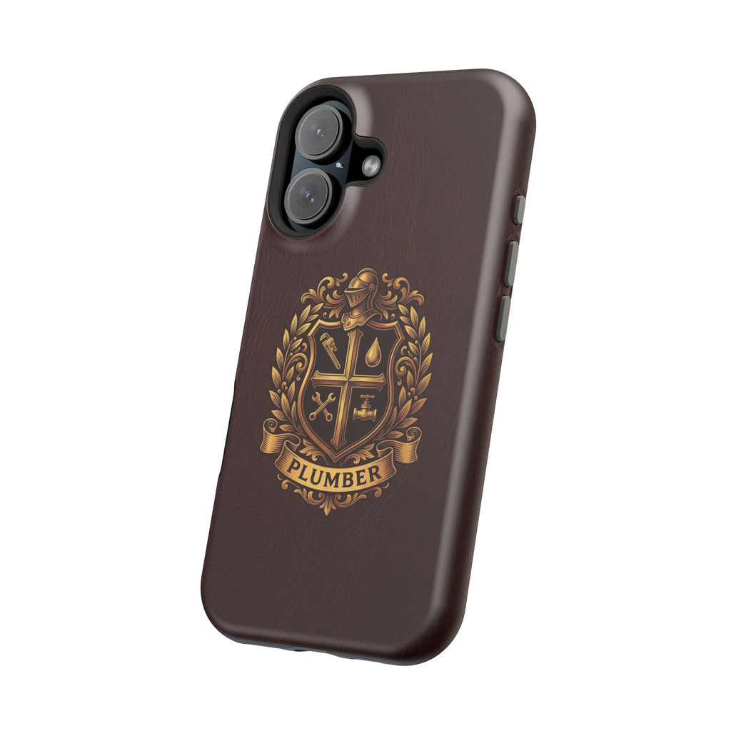 Plumber Crest Phone Case — Heraldic Shield Design Wireless Charging Cover
