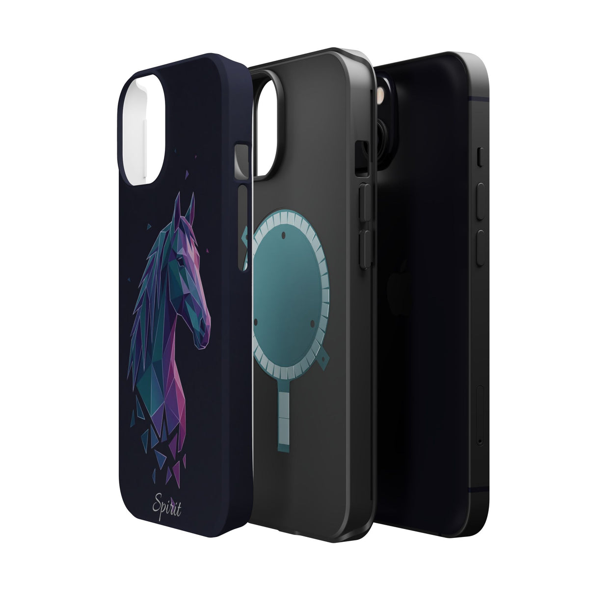 Personalized Geometric Horse Phone Case — Tough Magnetic Case with Wireless Charging
