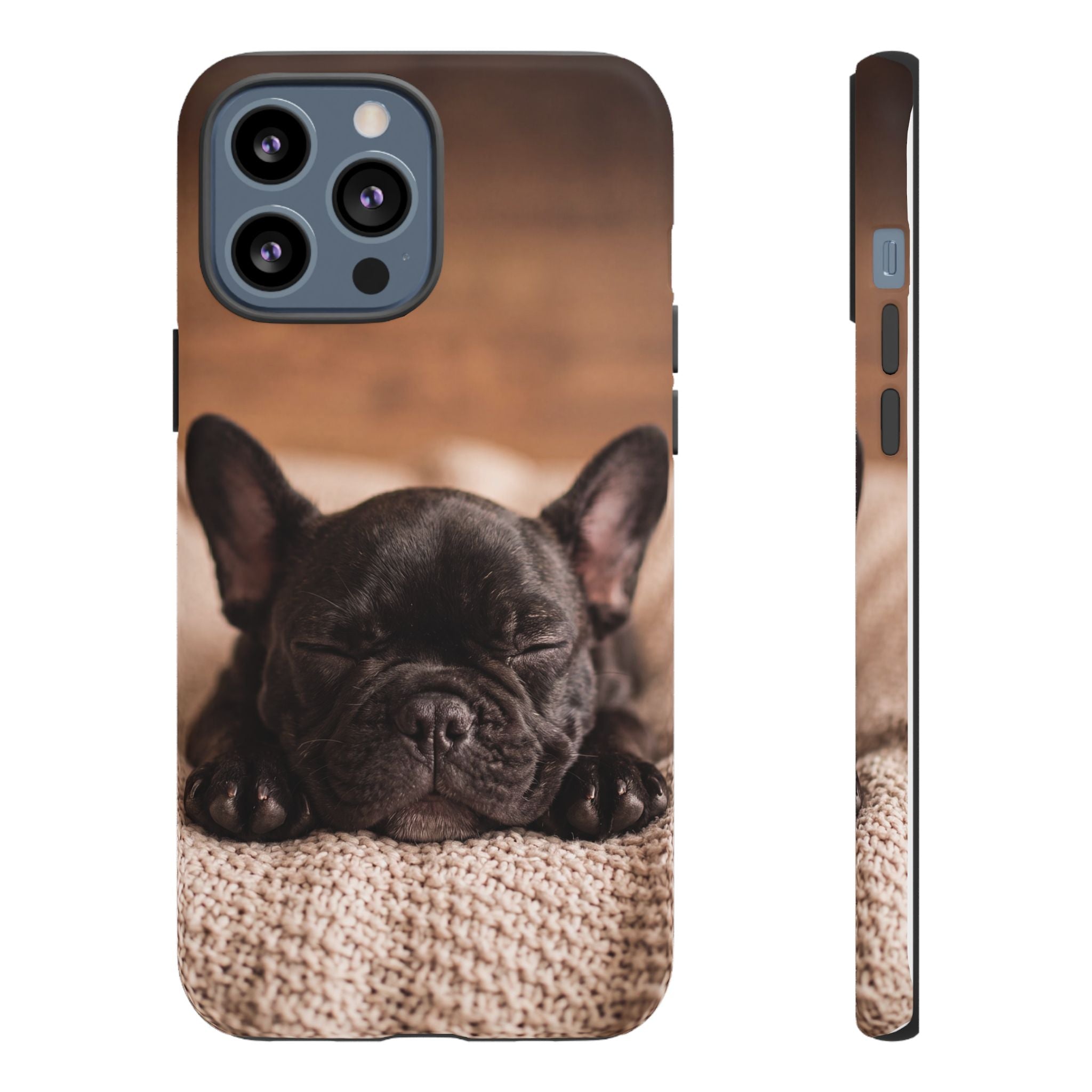Sleeping French Bulldog Phone Case | Cozy Frenchie Resting on Blanket | iPhone & Samsung