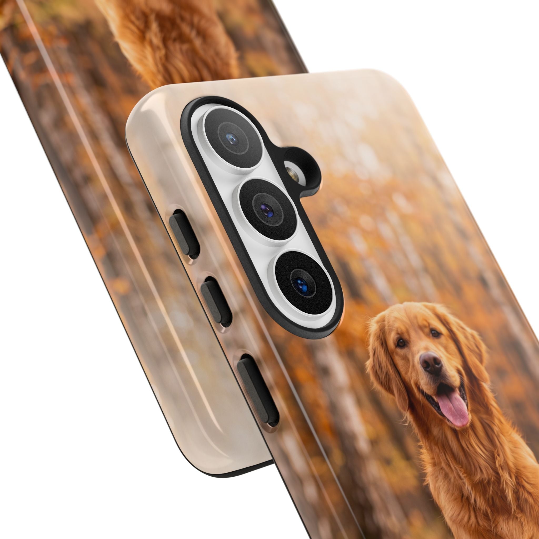Golden Retriever Autumn Forest Phone Case | Happy Dog in Fall Foliage | Samsung & iPhone