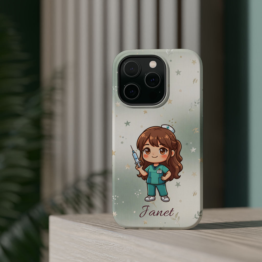 Personalized Nurse with Syringe Phone Case — Wireless Charging Cover