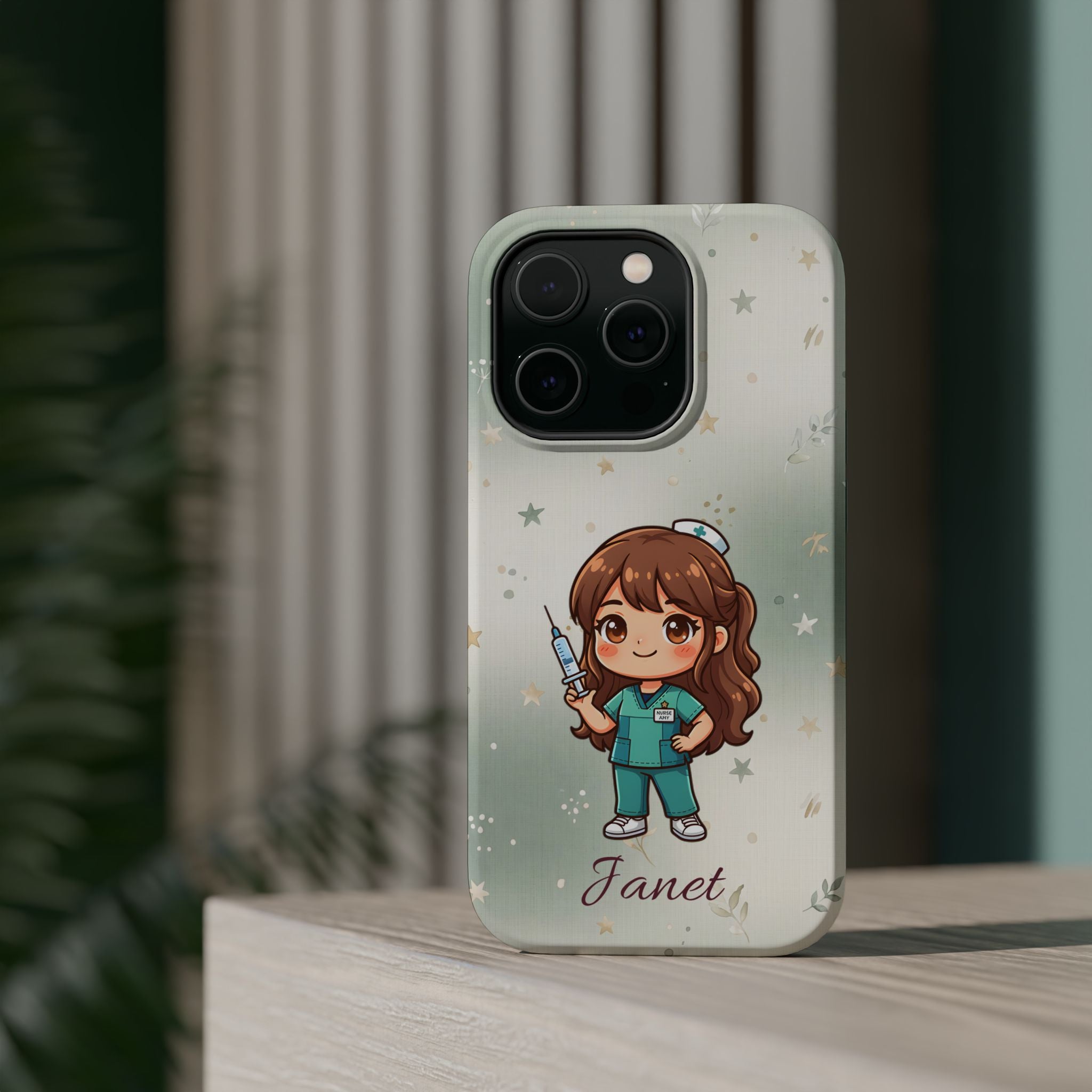 Personalized Nurse with Syringe Phone Case — Wireless Charging Cover