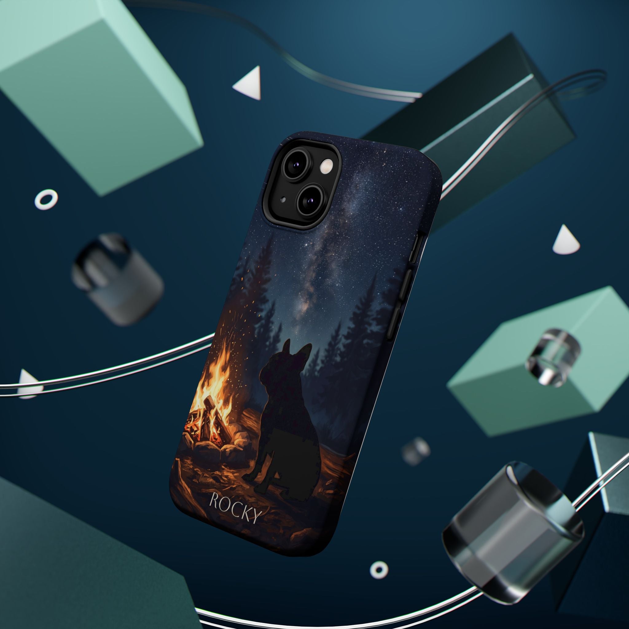 Personalized French Bulldog Campfire Phone Case — Wireless Charging Cover