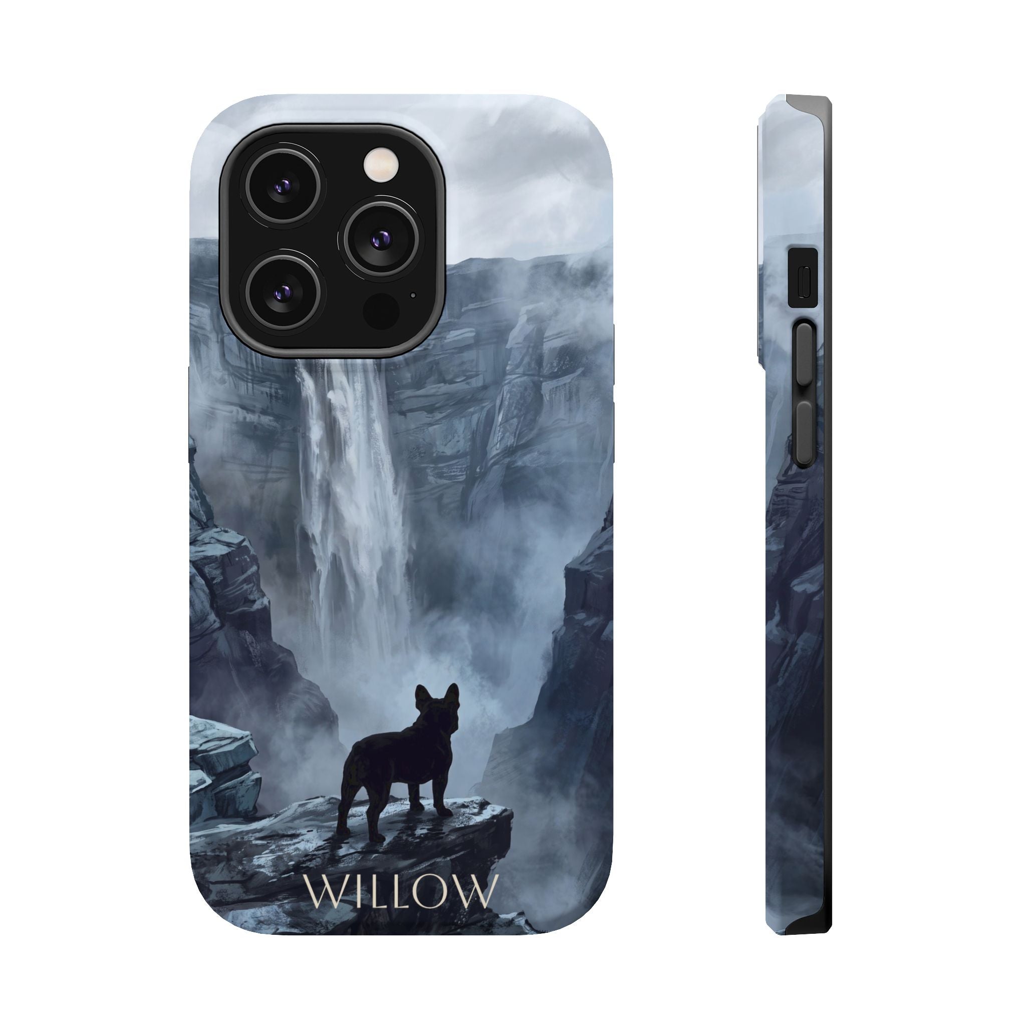 Personalized French Bulldog Misty Waterfall Phone Case — Wireless Charging Cover