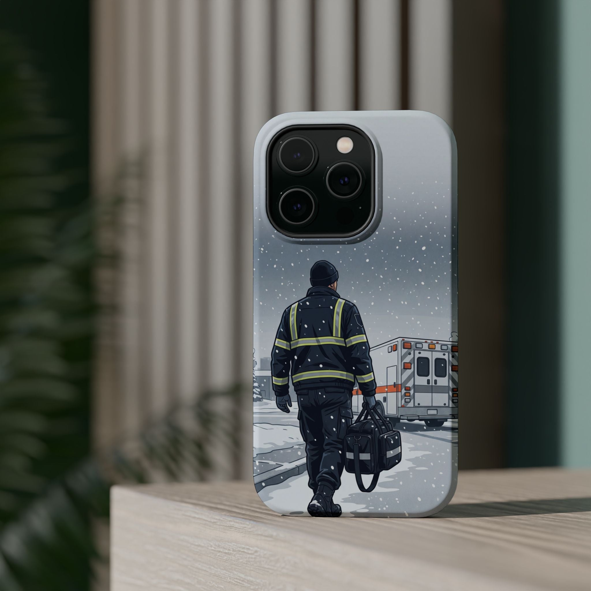 Bold Paramedic/EMT Portrait Phone Case — Magnetic Wireless Charging Cover