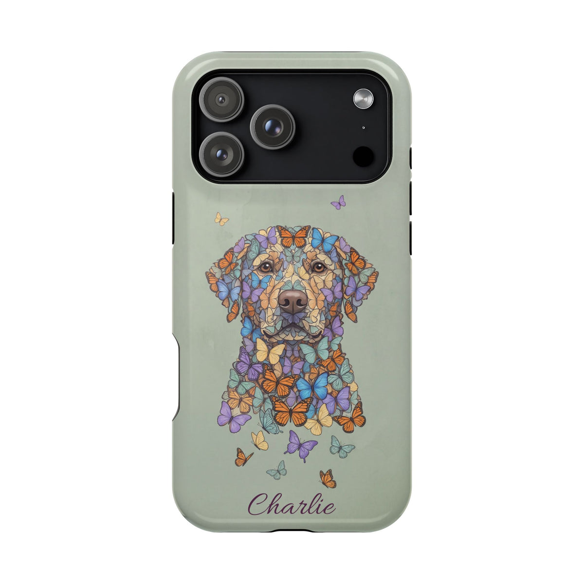 Personalized Butterfly Labrador Phone Case — Tough Magnetic Case with Wireless Charging