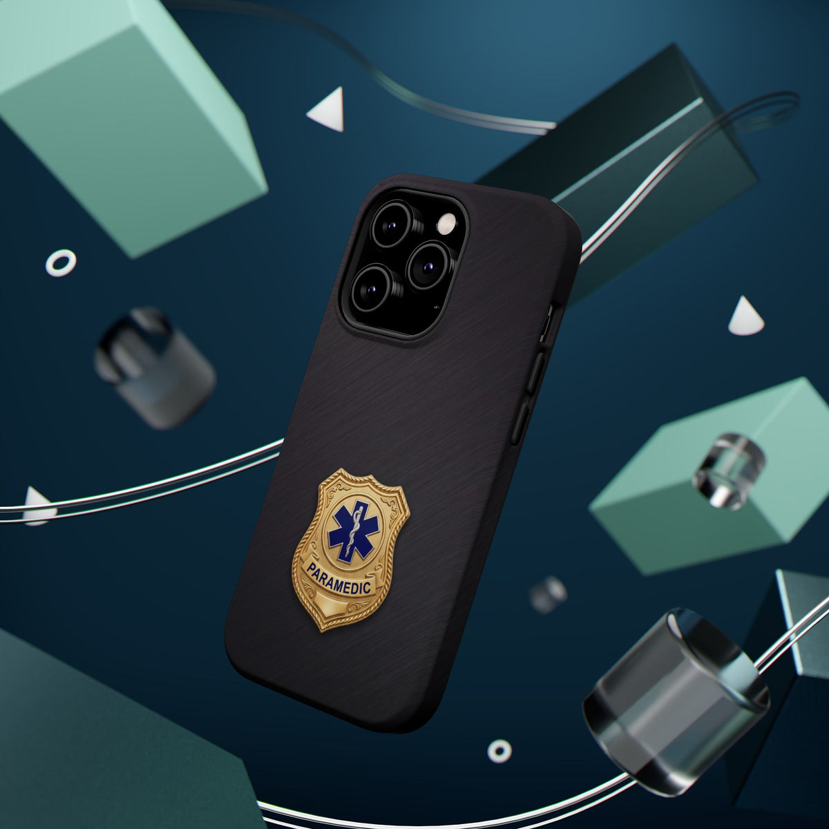 Gold Paramedic Badge Phone Case — Magnetic Wireless Charging Cover