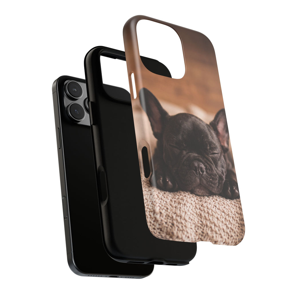 Sleeping French Bulldog Phone Case | Cozy Frenchie Resting on Blanket | iPhone & Samsung