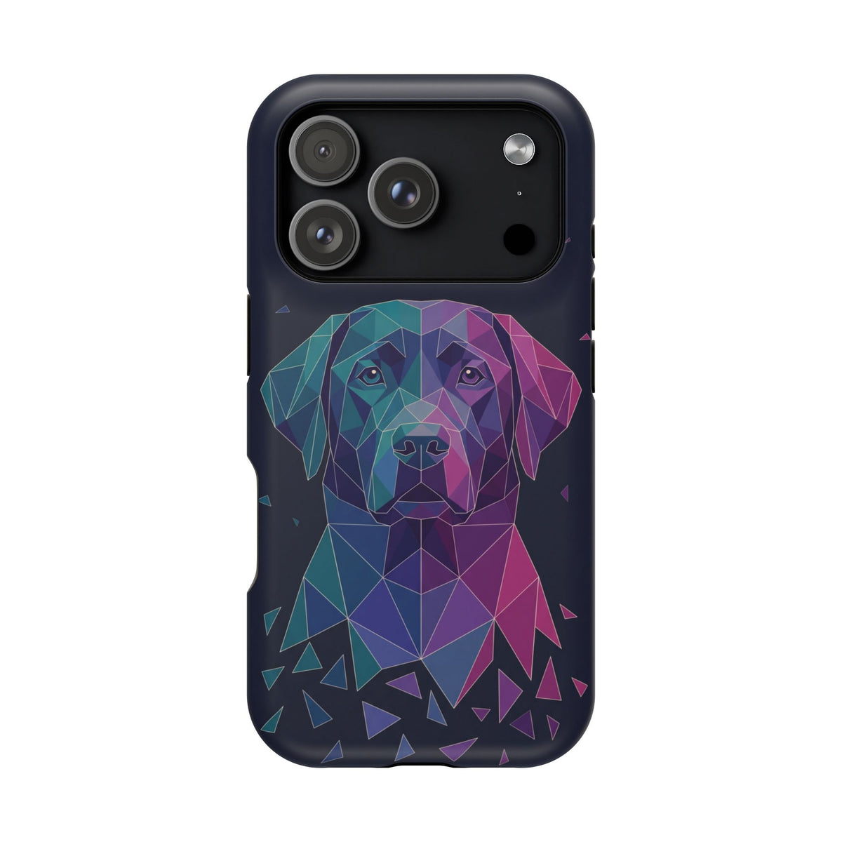 Geometric Labrador Phone Case — Tough Magnetic Case with Wireless Charging