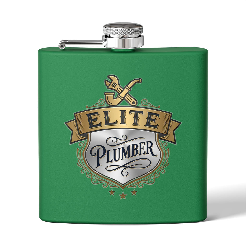 Flask — "Elite Plumber" 6oz Stainless Steel Hip Flask
