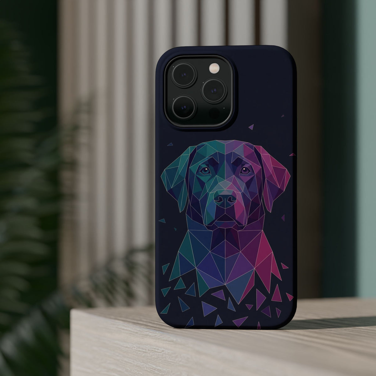 Geometric Labrador Phone Case — Tough Magnetic Case with Wireless Charging