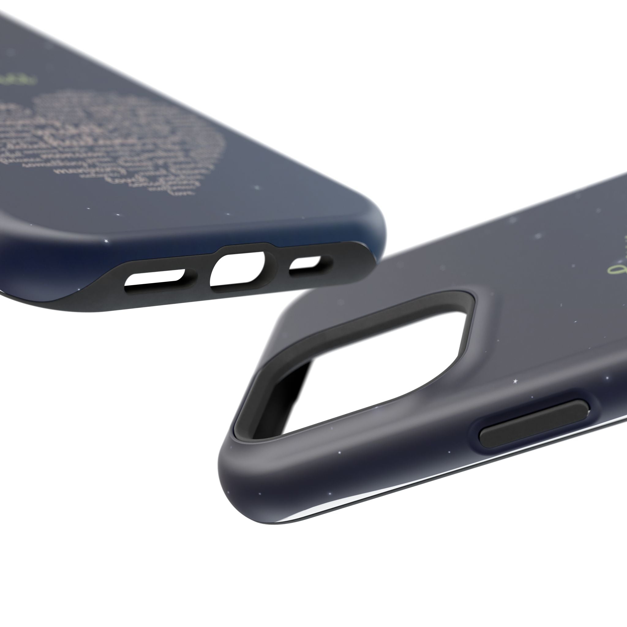 Personalized Teacher Heart Word Art Phone Case — Navy Wireless Charging Cover