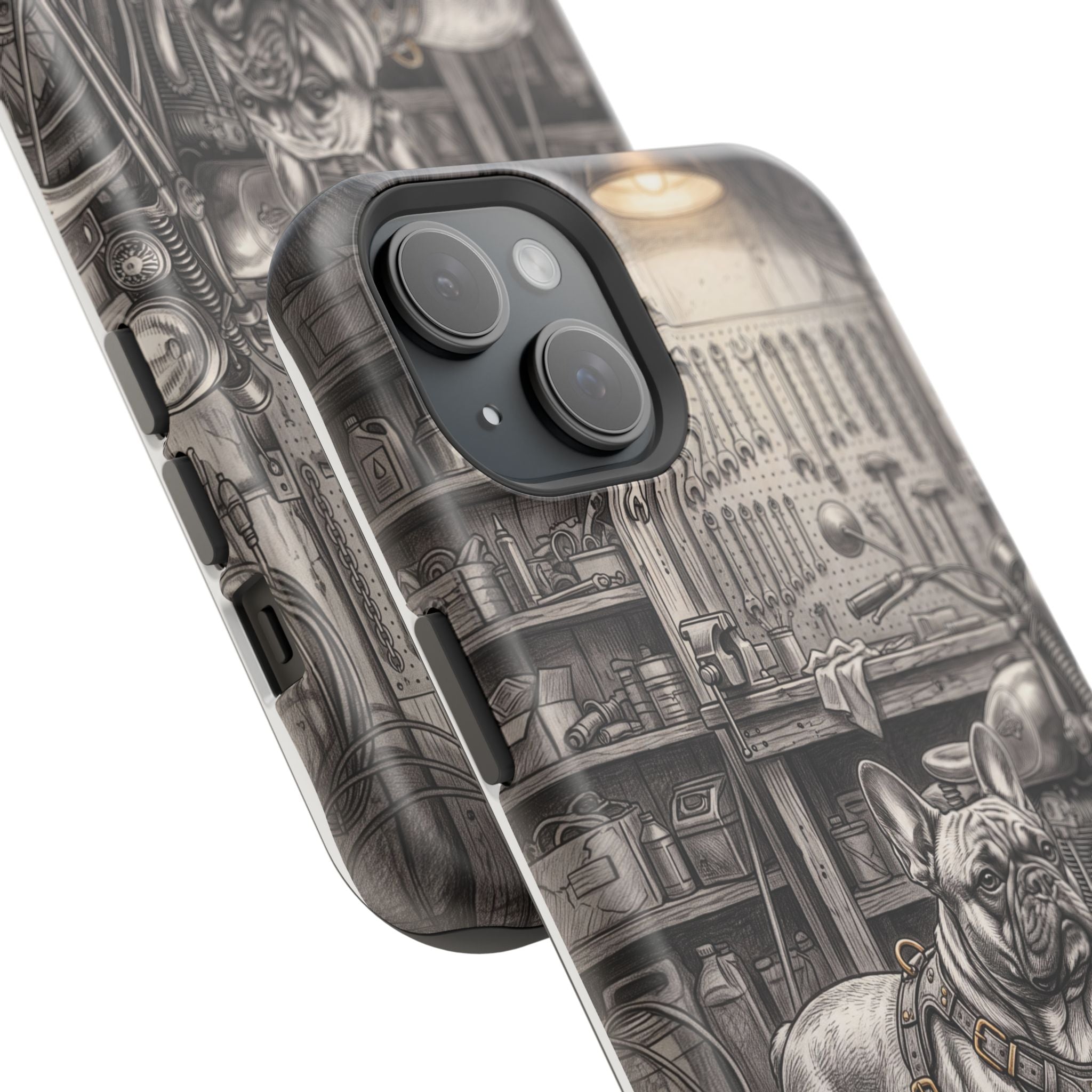 Personalized French Bulldog Vintage Street Phone Case — Wireless Charging Cover