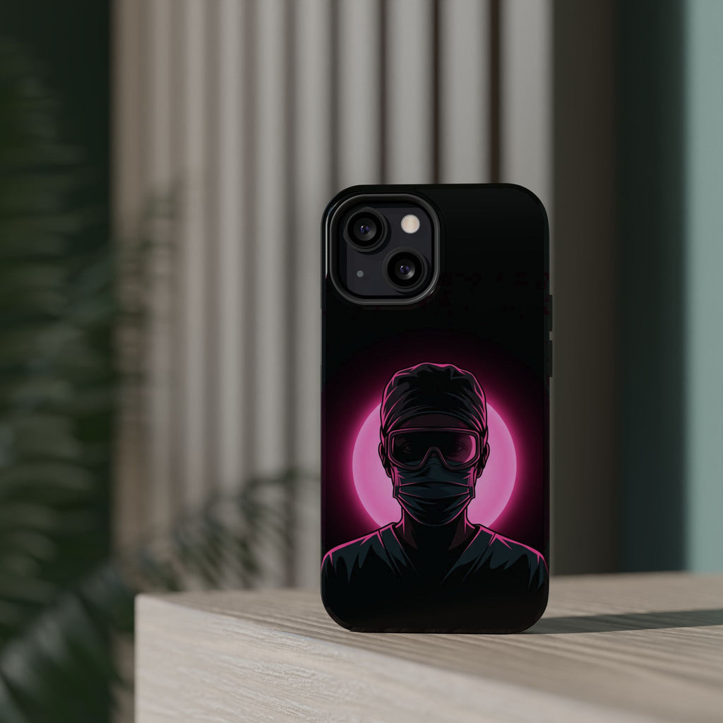 Nurse Portrait Phone Case — Navy Wireless Charging Cover