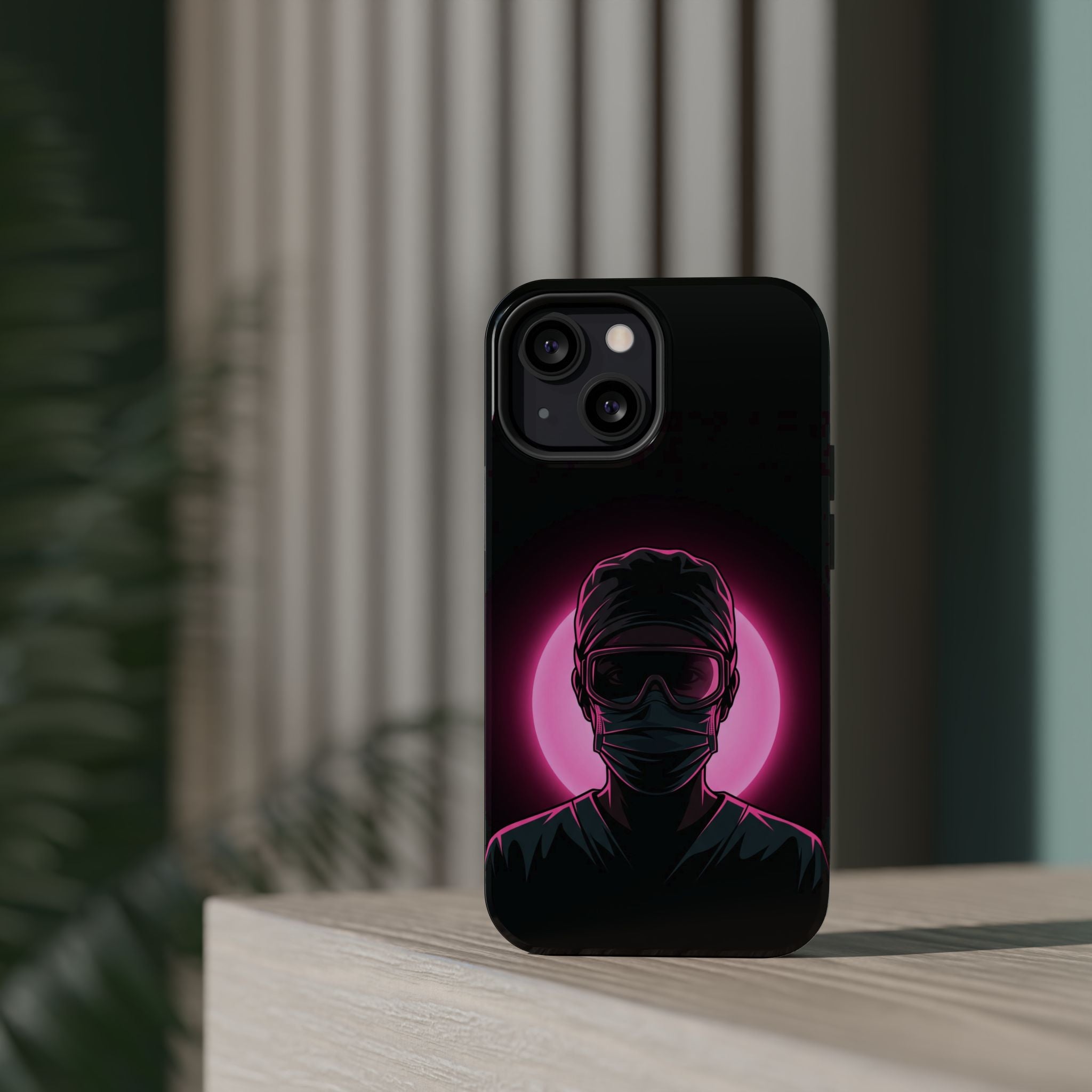Nurse Portrait Phone Case — Navy Wireless Charging Cover