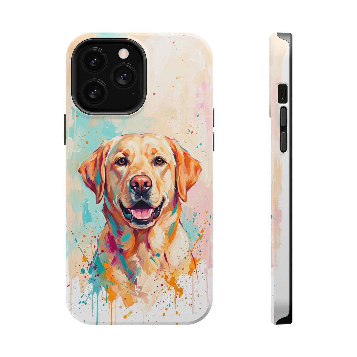 Yellow Labrador Colour Splash Phone Case — Tough Magnetic Case with Wireless Charging