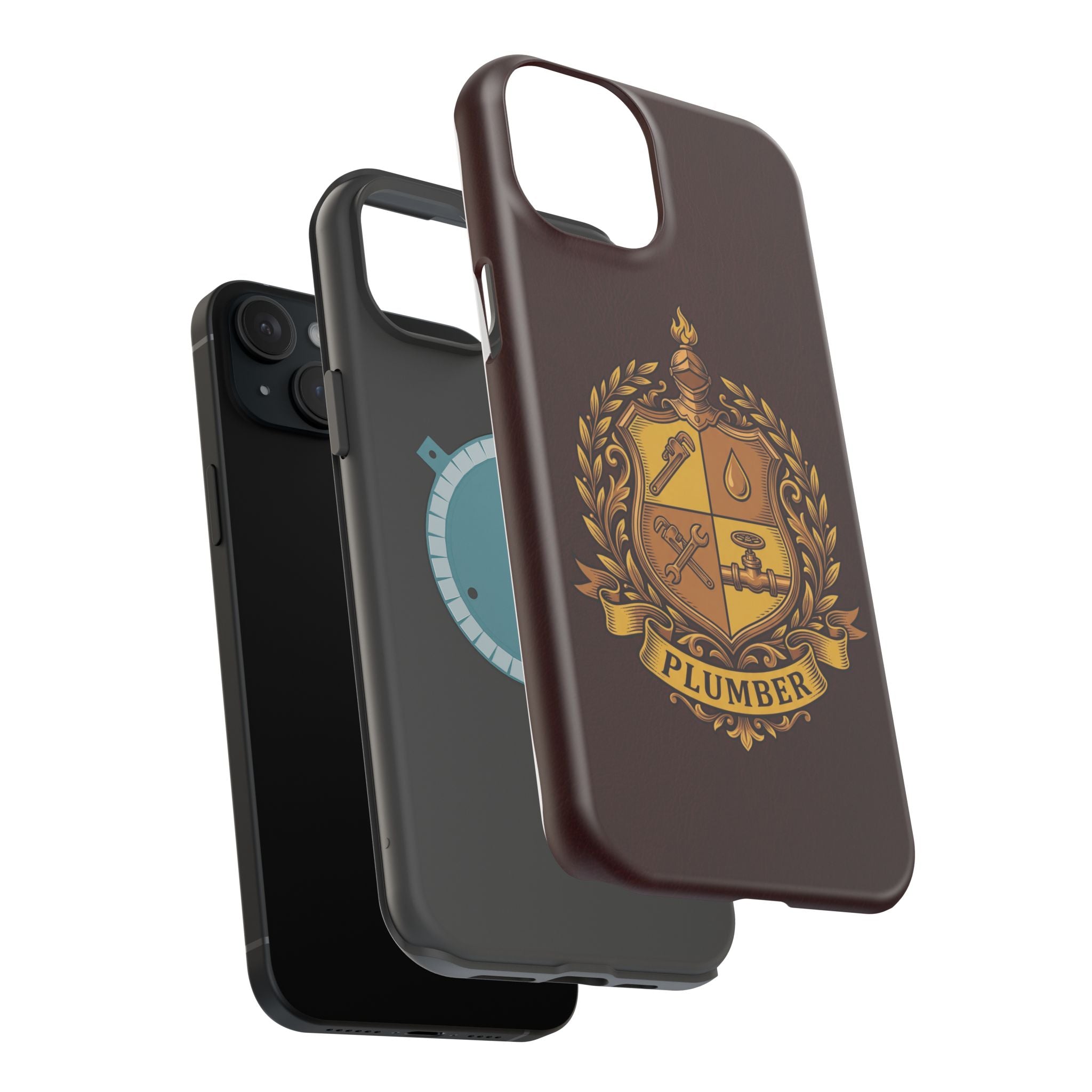 Plumber Crest Phone Case — Heraldic Shield Wireless Charging Cover