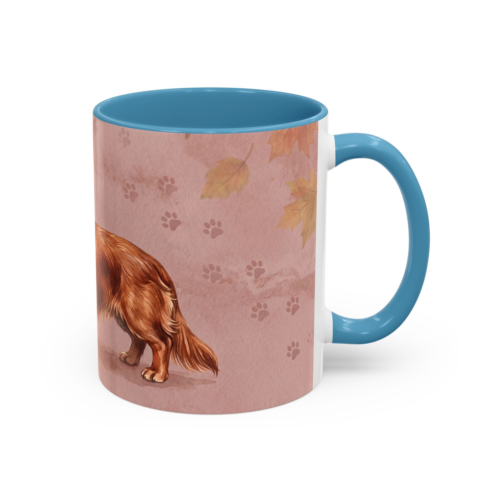 Dachshund Lover Mug | Long-Haired Wiener Dog with Plaid Bandana, Dusty Rose Watercolor Dog Gift