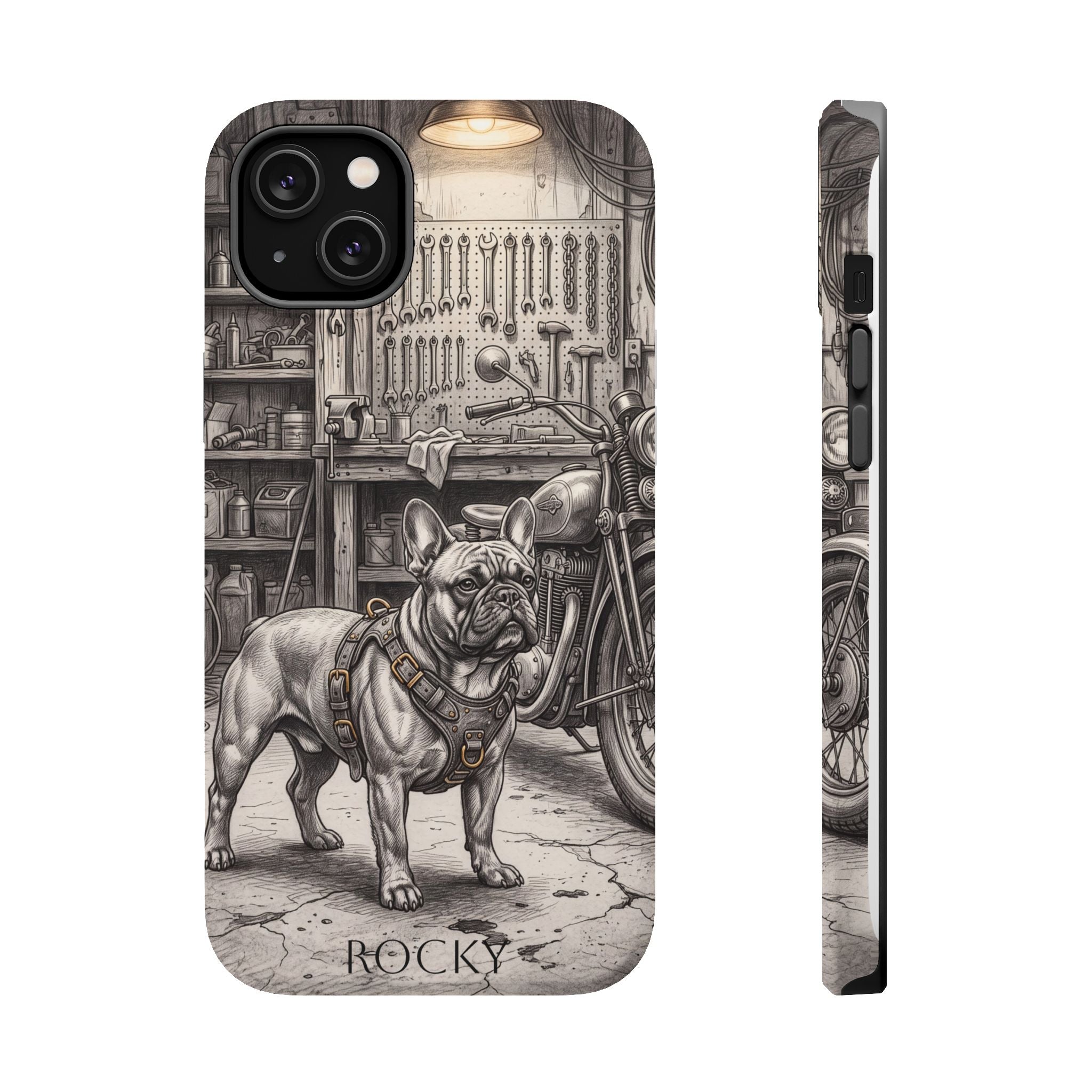 Personalized French Bulldog Vintage Street Phone Case — Wireless Charging Cover