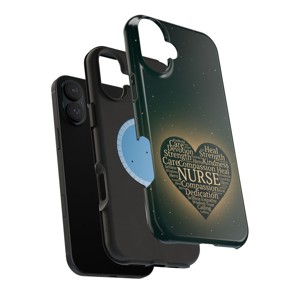 Nurse Heart Word and Art Phone Case — Impact-Resistant Wireless Charging Cover