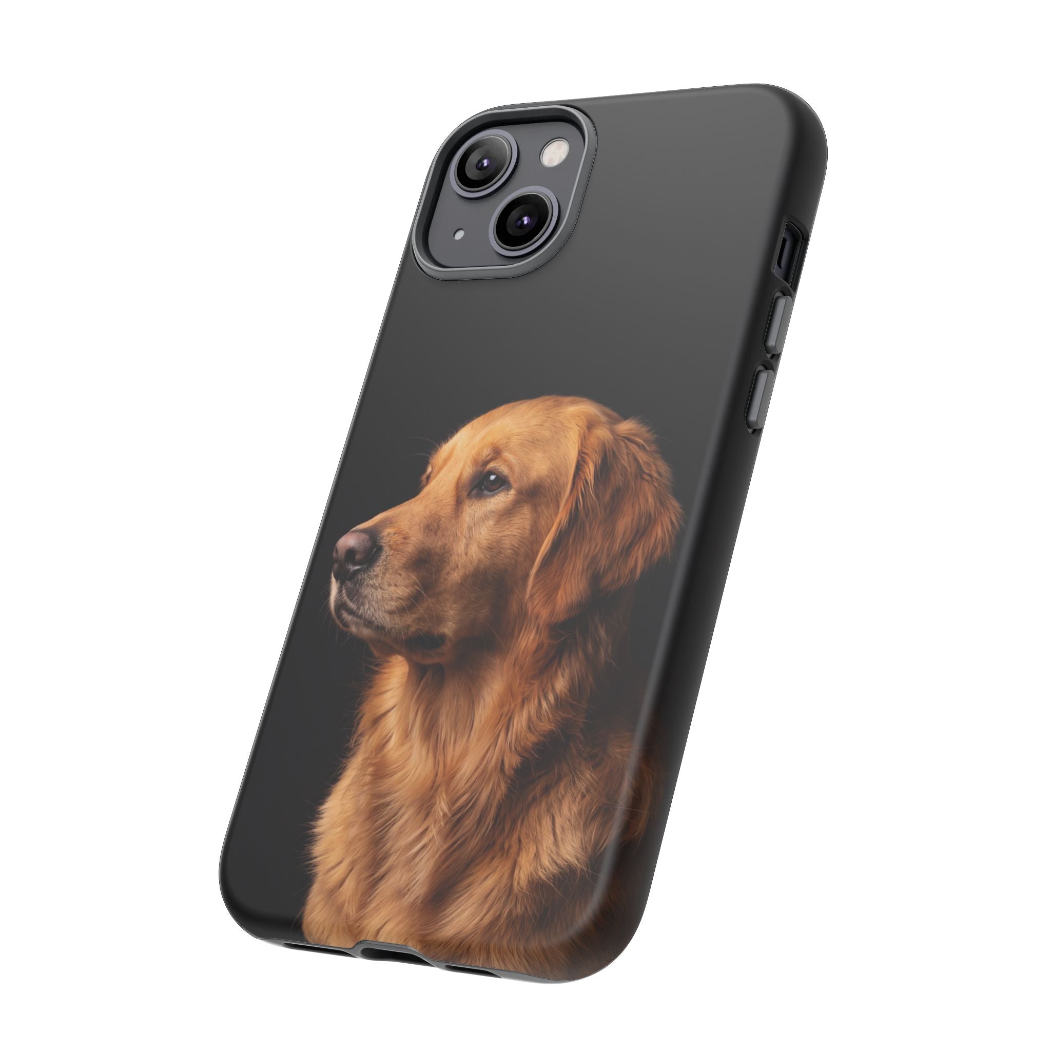 Golden Retriever Portrait Phone Case | Realistic Dog Photo on Black Background | iPhone & Samsung