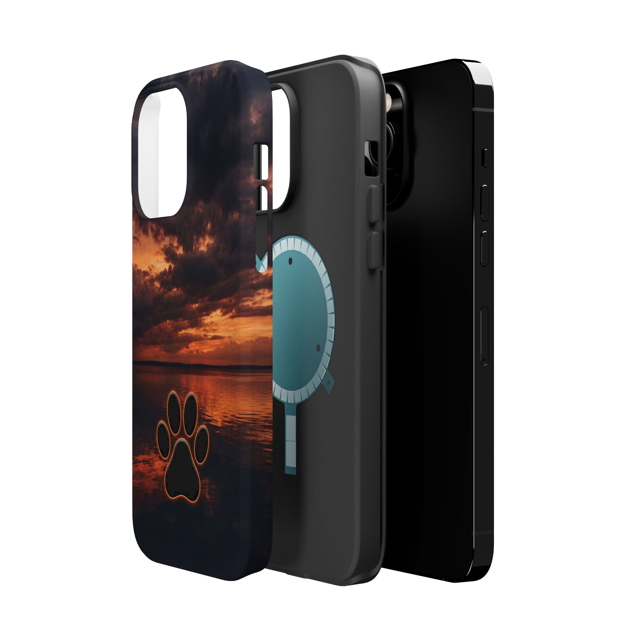 Paw Sunset Magnetic Impact-Resistant Phone Case for iPhone and Samsung Galaxy series