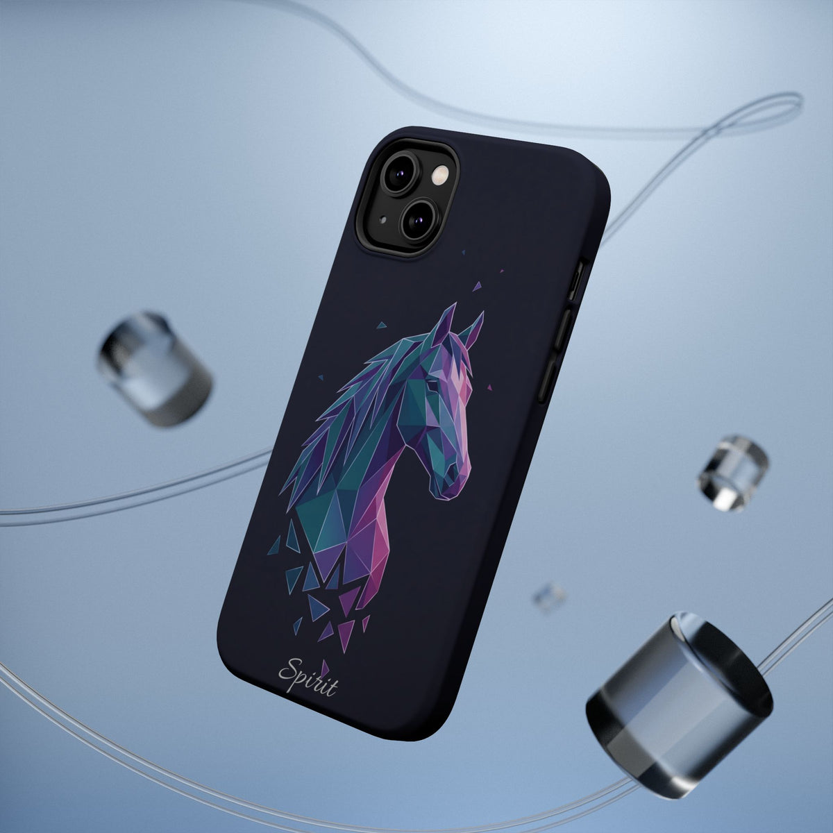 Personalized Geometric Horse Phone Case — Tough Magnetic Case with Wireless Charging