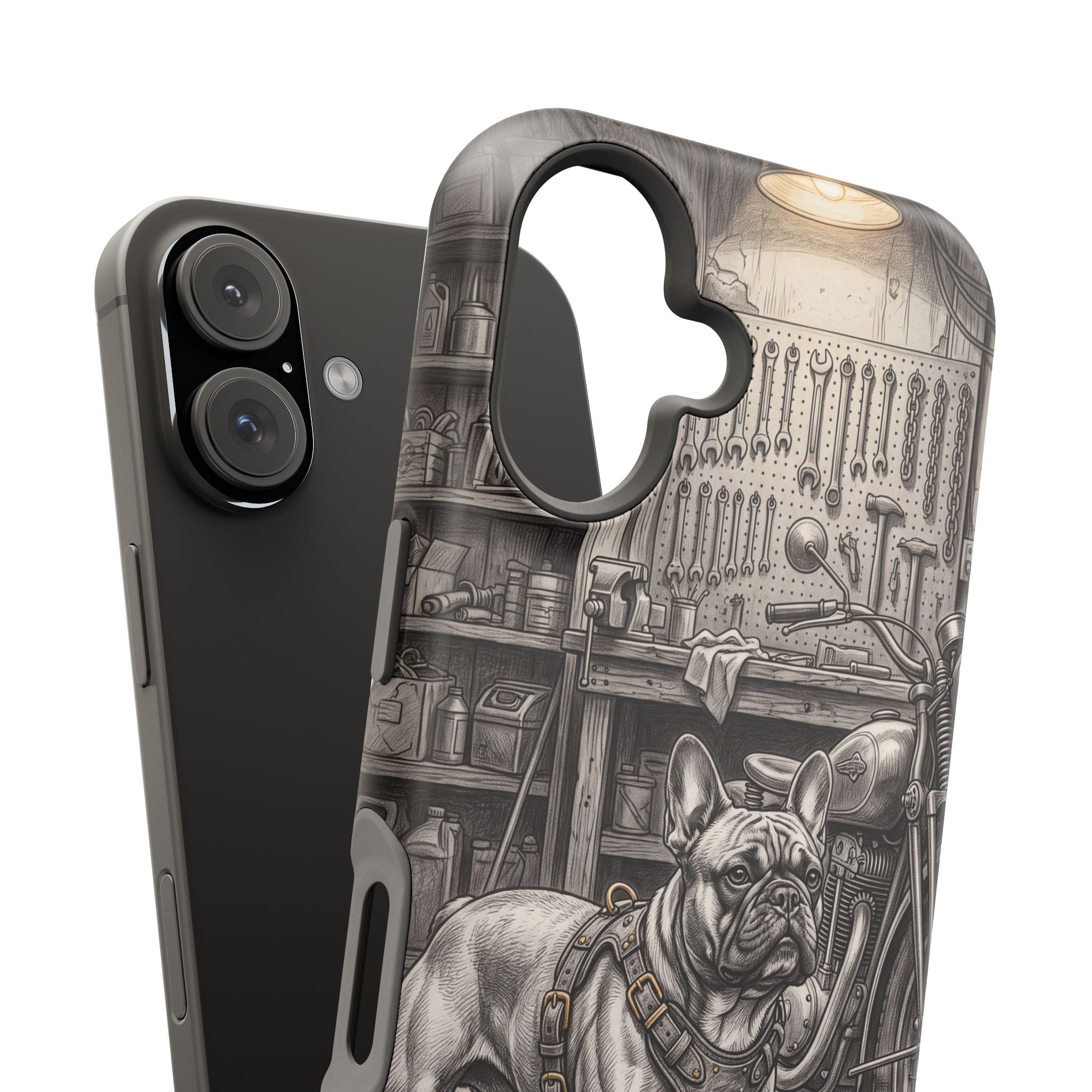 Personalized French Bulldog Vintage Street Phone Case — Wireless Charging Cover
