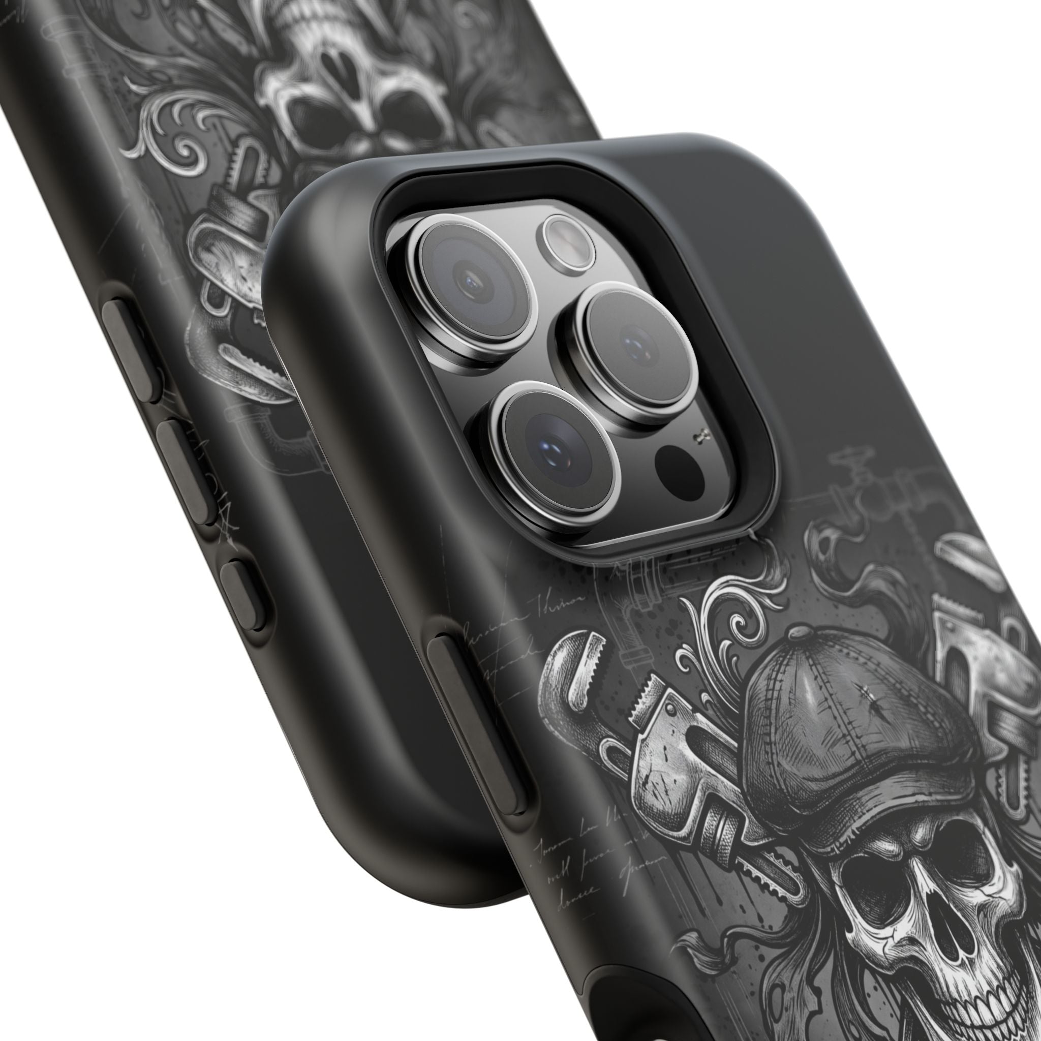 Skull & Wrenches Plumber Phone Case — Wireless Charging Cover