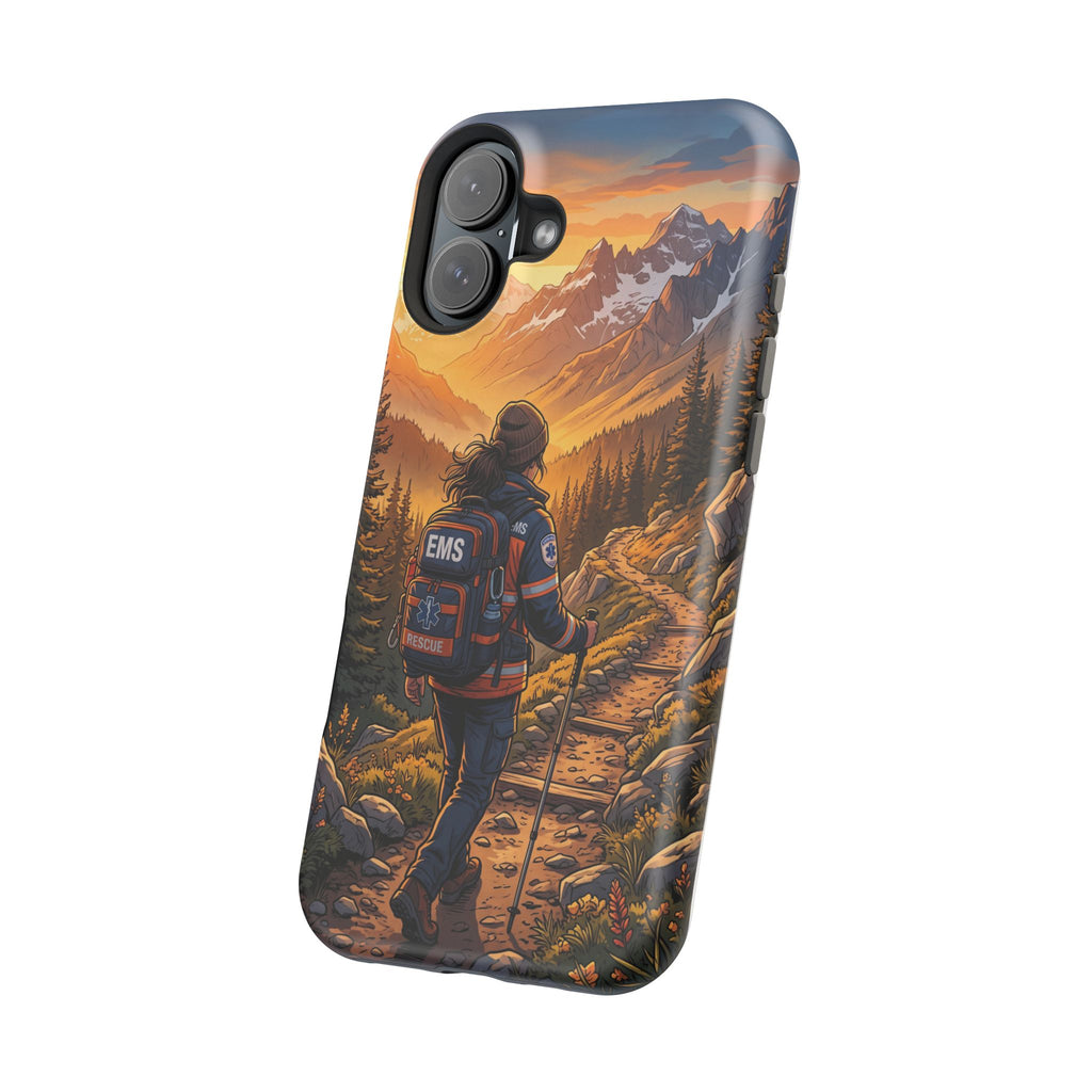 Paramedic/EMT Mountain Phone Case — Magnetic Wireless Charging Cover